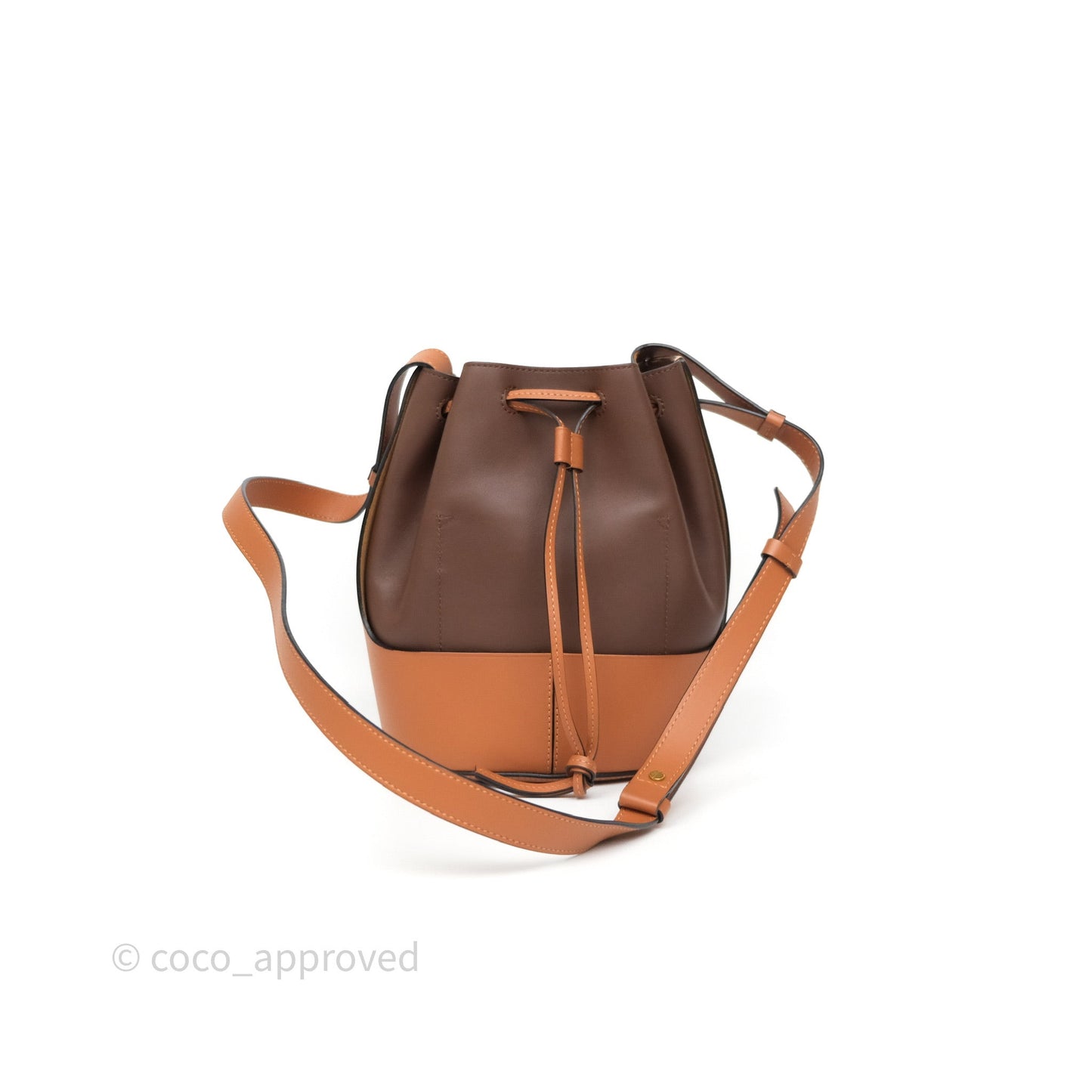 Loewe Small Balloon Bucket Bag Brown Tan Calfskin