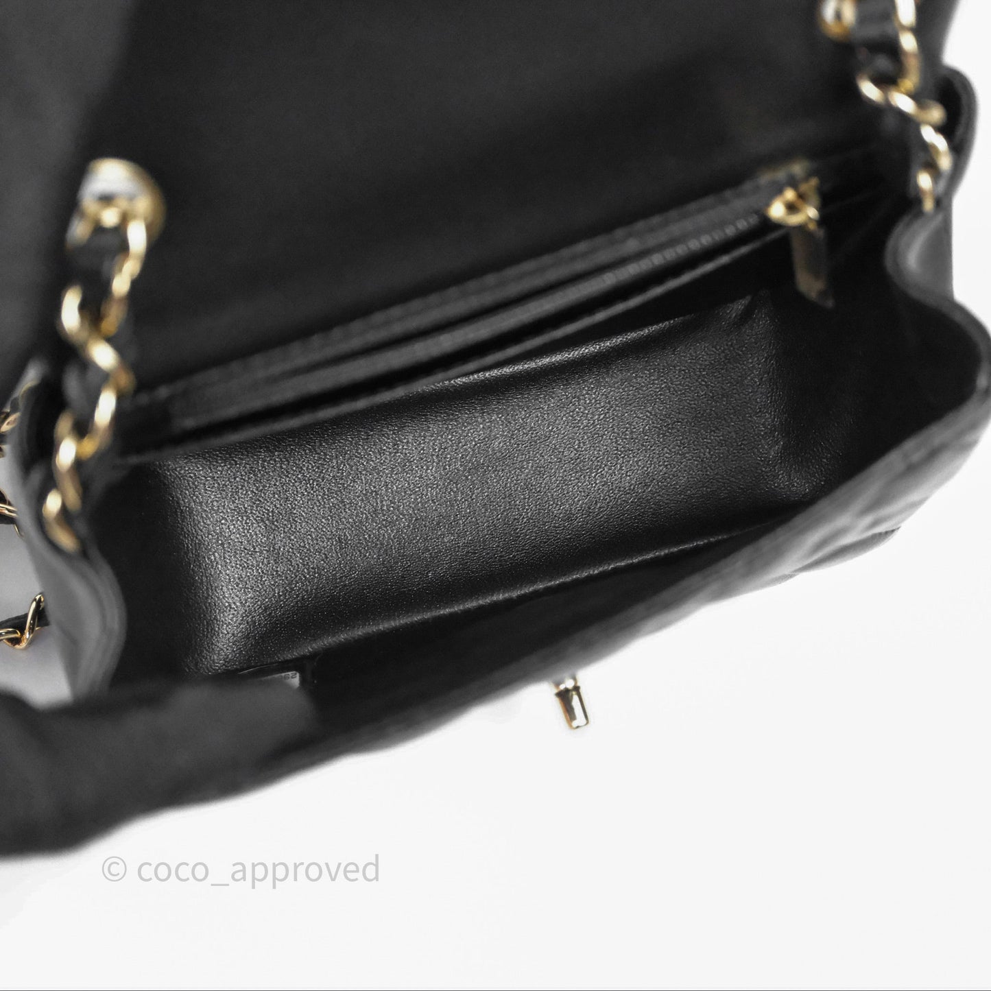 Chanel Mini Square Black Lambskin Gold Hardware