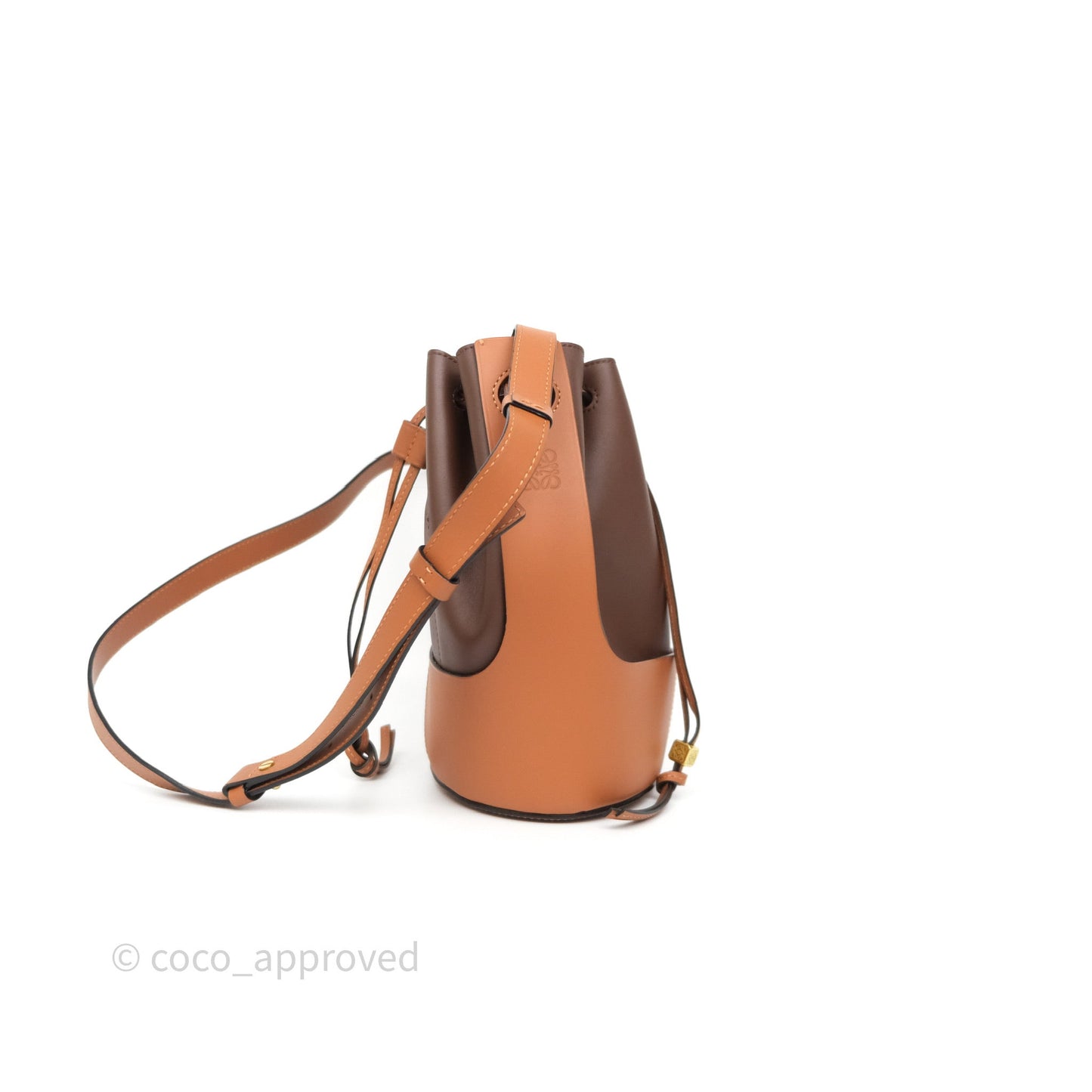 Loewe Small Balloon Bucket Bag Brown Tan Calfskin