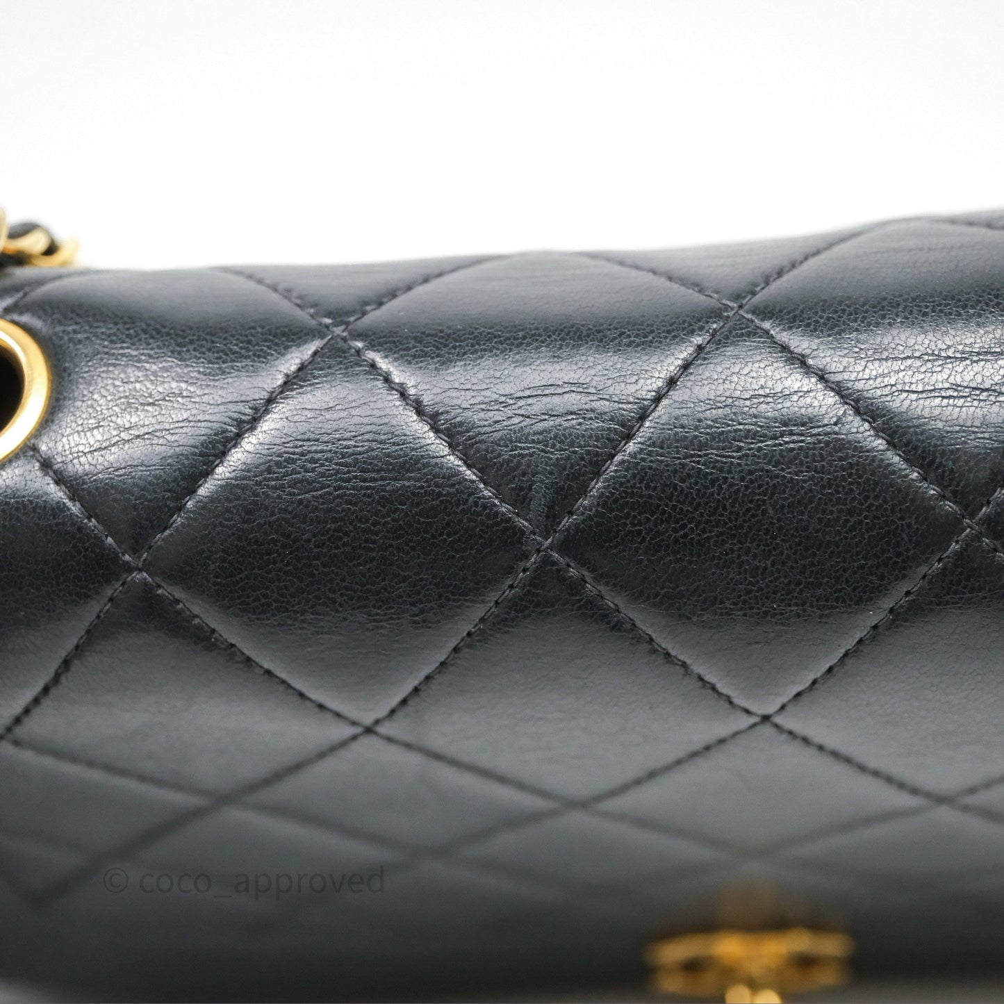 Chanel Vintage Medium Classic Diana Flap Bag Black Lambskin 24K Gold Hardware