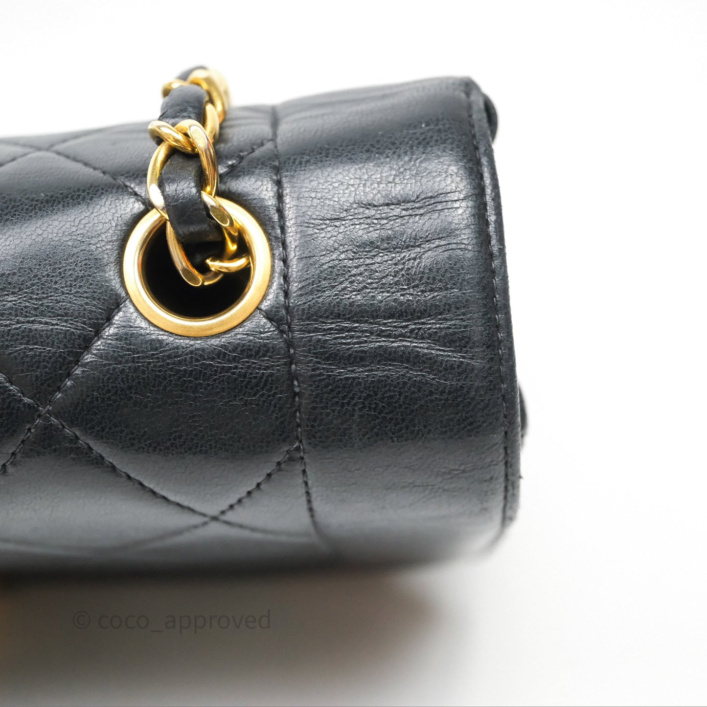 Chanel Vintage Medium Classic Diana Flap Bag Black Lambskin 24K Gold Hardware