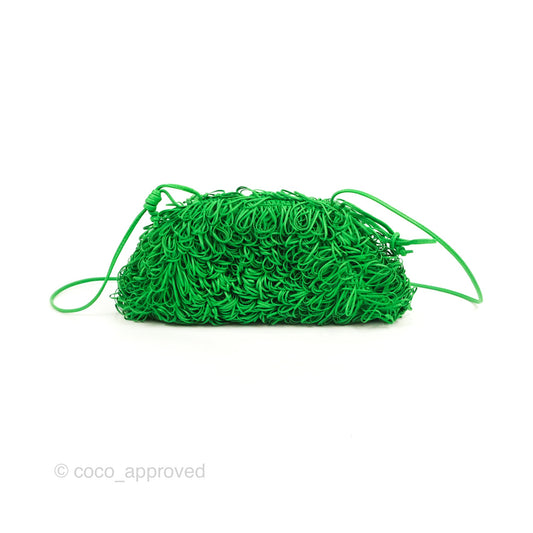 Bottega Veneta The Mini Pouch Green Leather Raffia