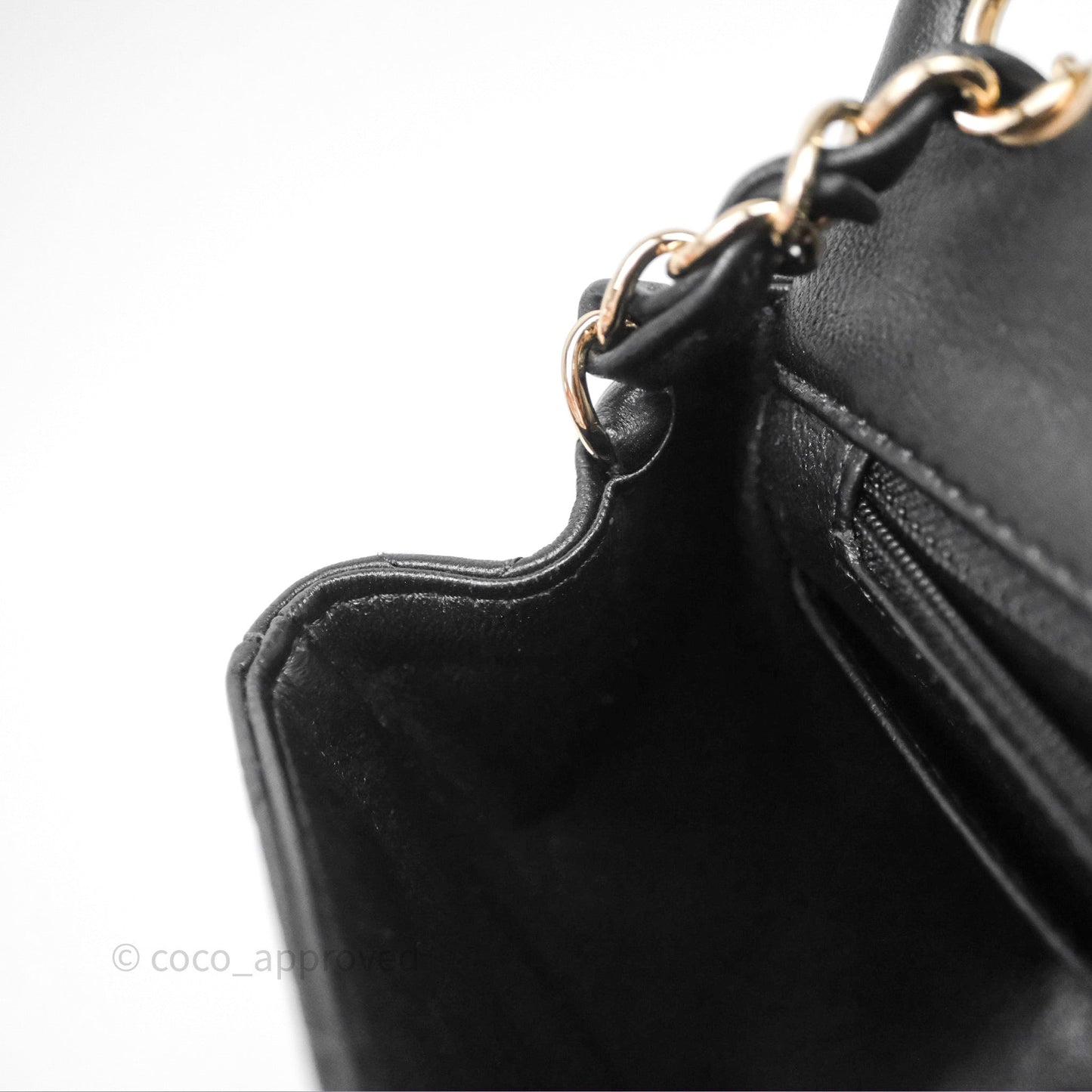Chanel Mini Square Black Lambskin Gold Hardware