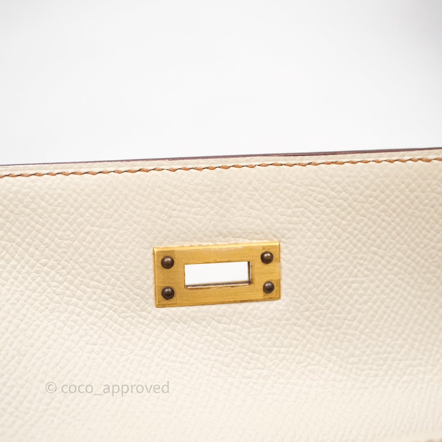 Hermes Kelly 25 Special Order Craie x Gold Epsom Matte Gold Hardware