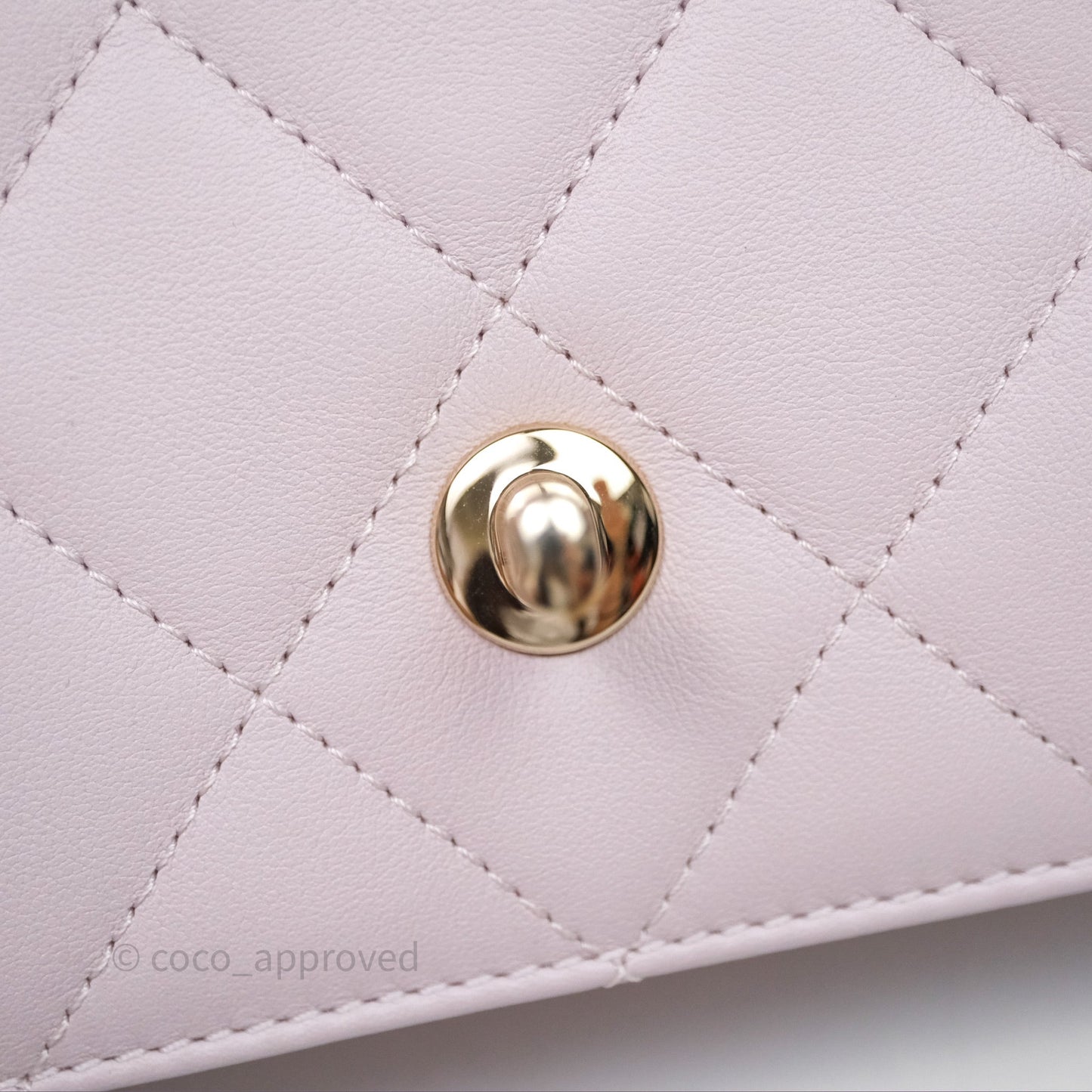 Chanel Small Coco Lady Quilted Flap Bag With Top Handle Light Pink Calfskin Gold Hardware