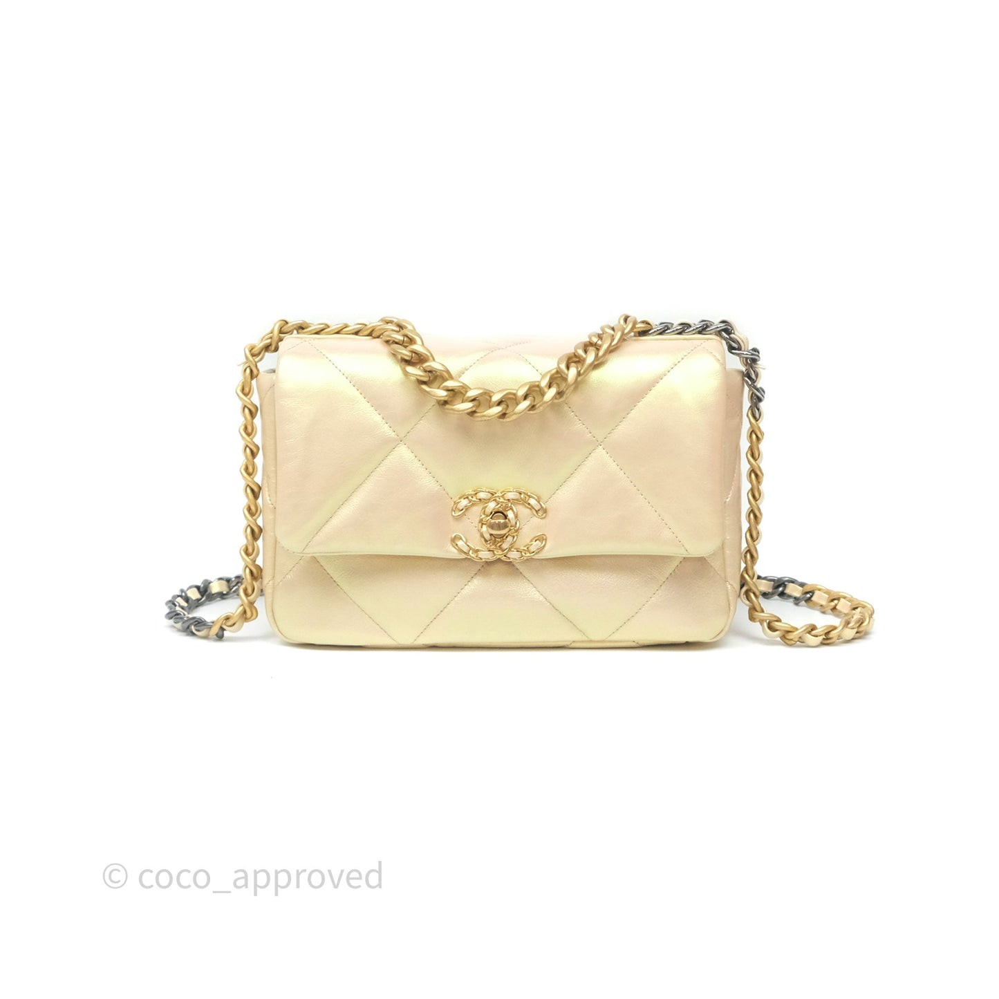 Chanel 19 Small Iridescent Pink Mixed Hardware