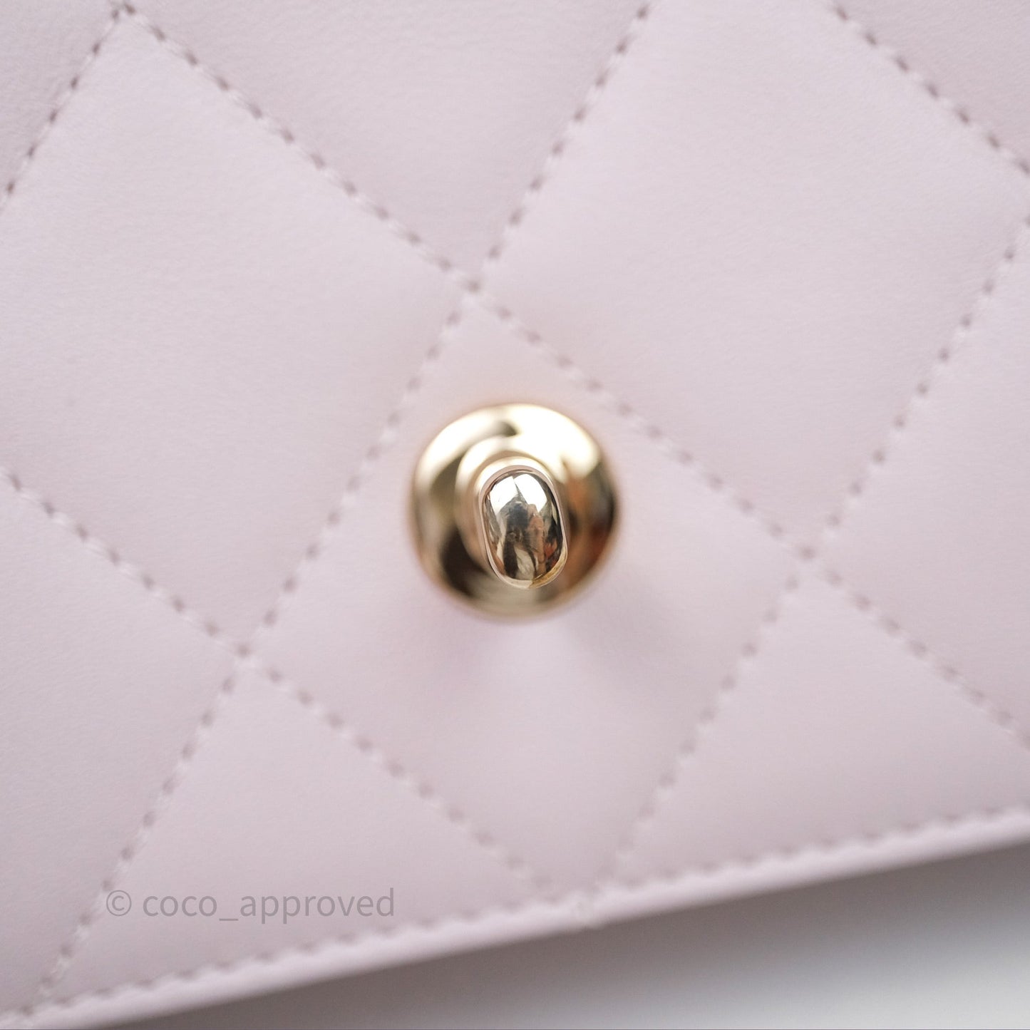 Chanel Small Coco Lady Quilted Flap Bag With Top Handle Light Pink Calfskin Gold Hardware