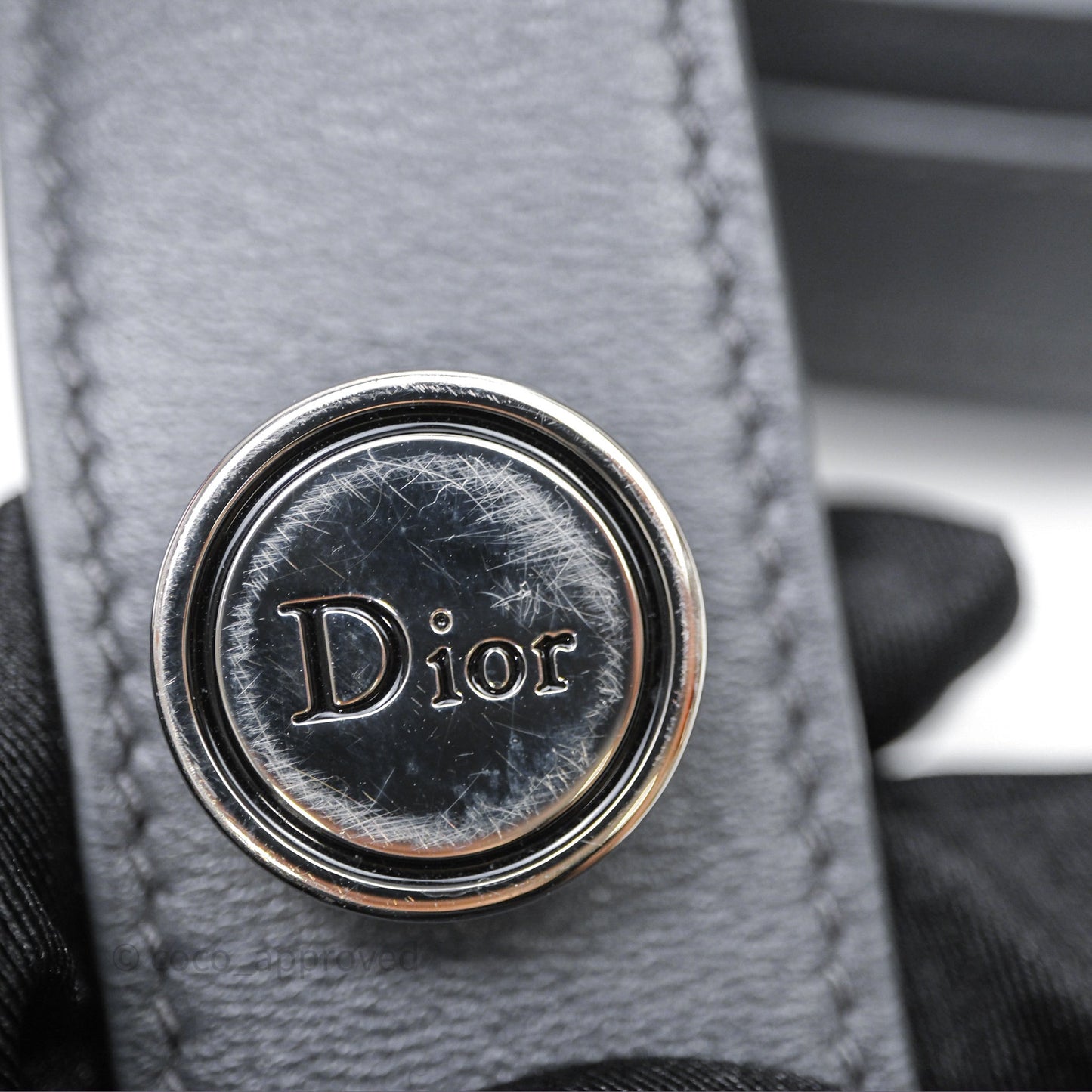 Christian Dior Small Lady Dior My ABCDior Bag Dark Grey Cannage Lambskin