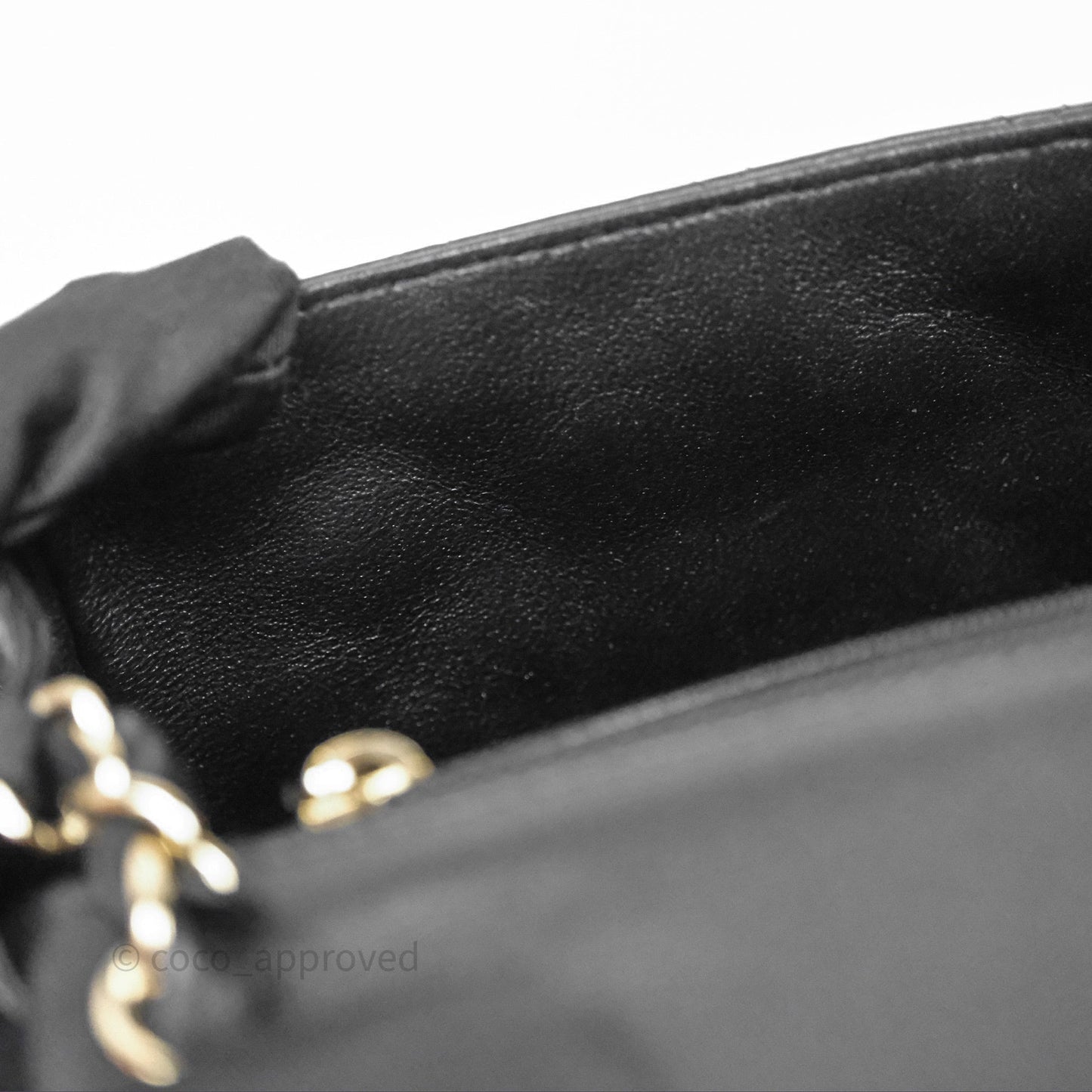 Chanel Mini Square Black Lambskin Gold Hardware