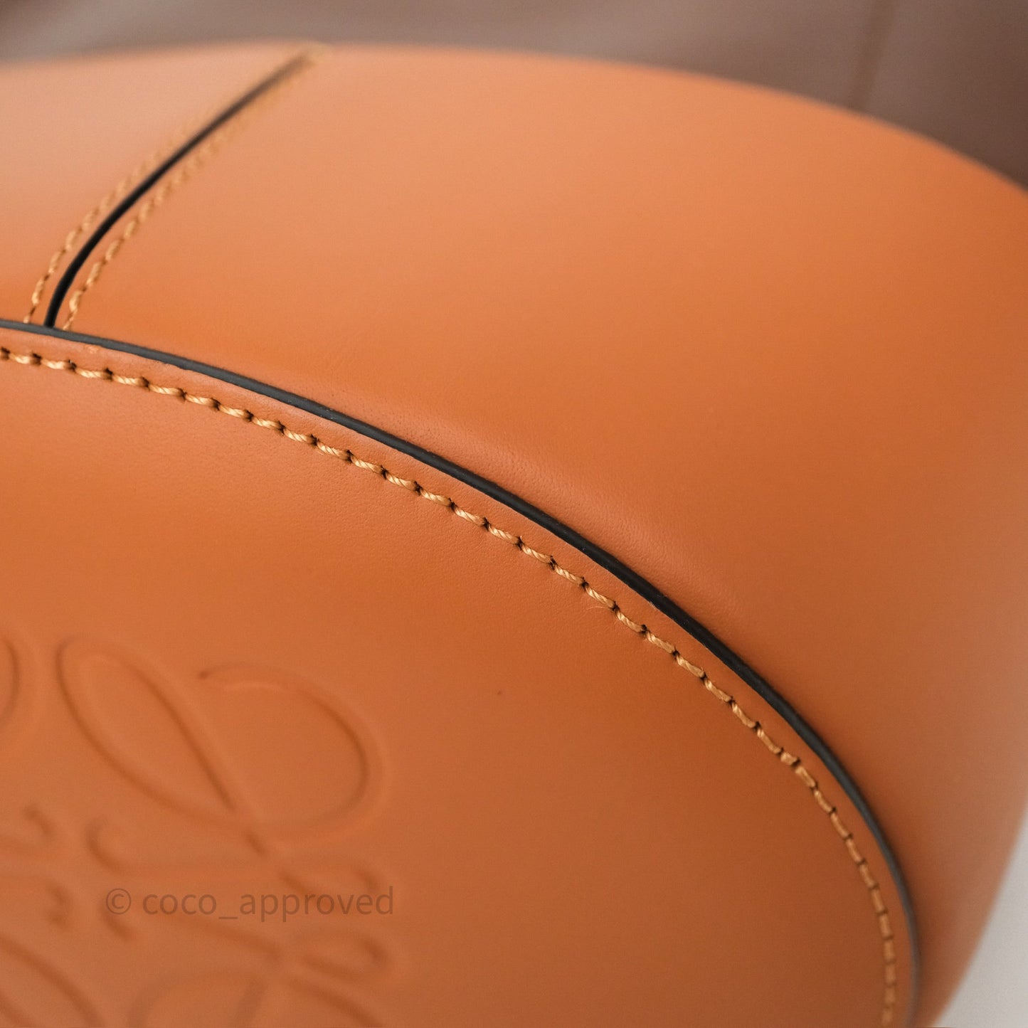 Loewe Small Balloon Bucket Bag Brown Tan Calfskin
