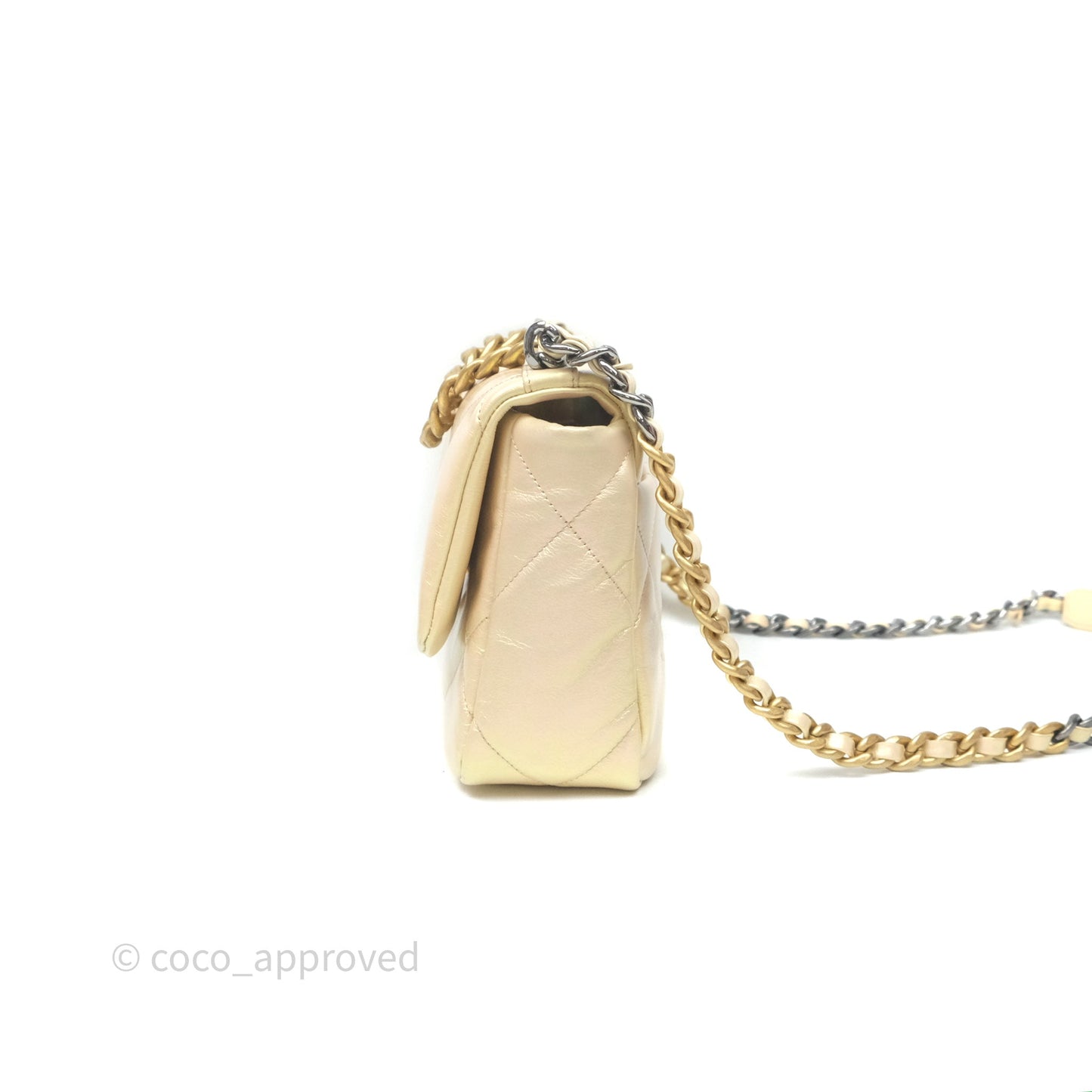Chanel 19 Small Iridescent Pink Mixed Hardware