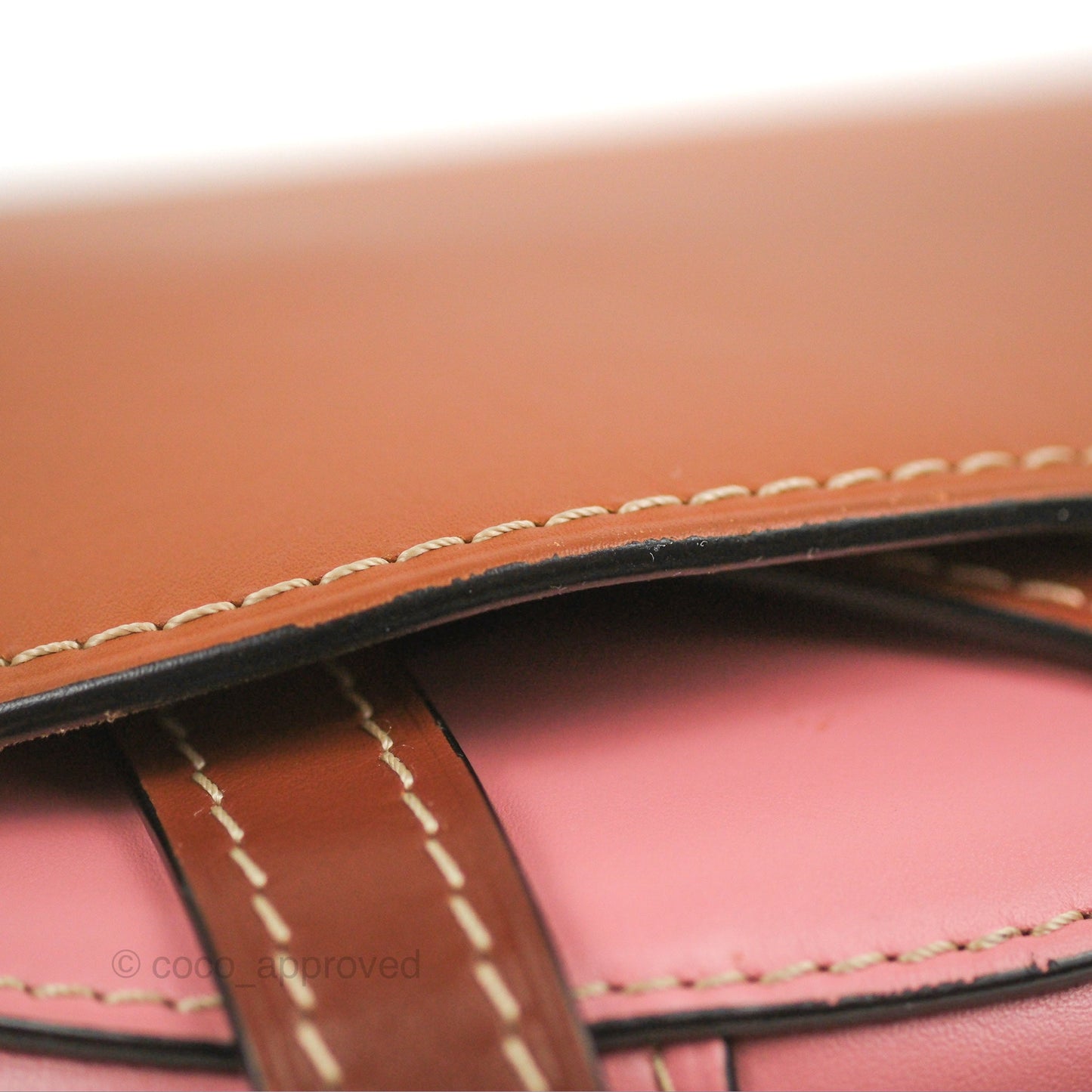 Loewe Small Gate Bag Smooth Calfskin in Tan/Pink