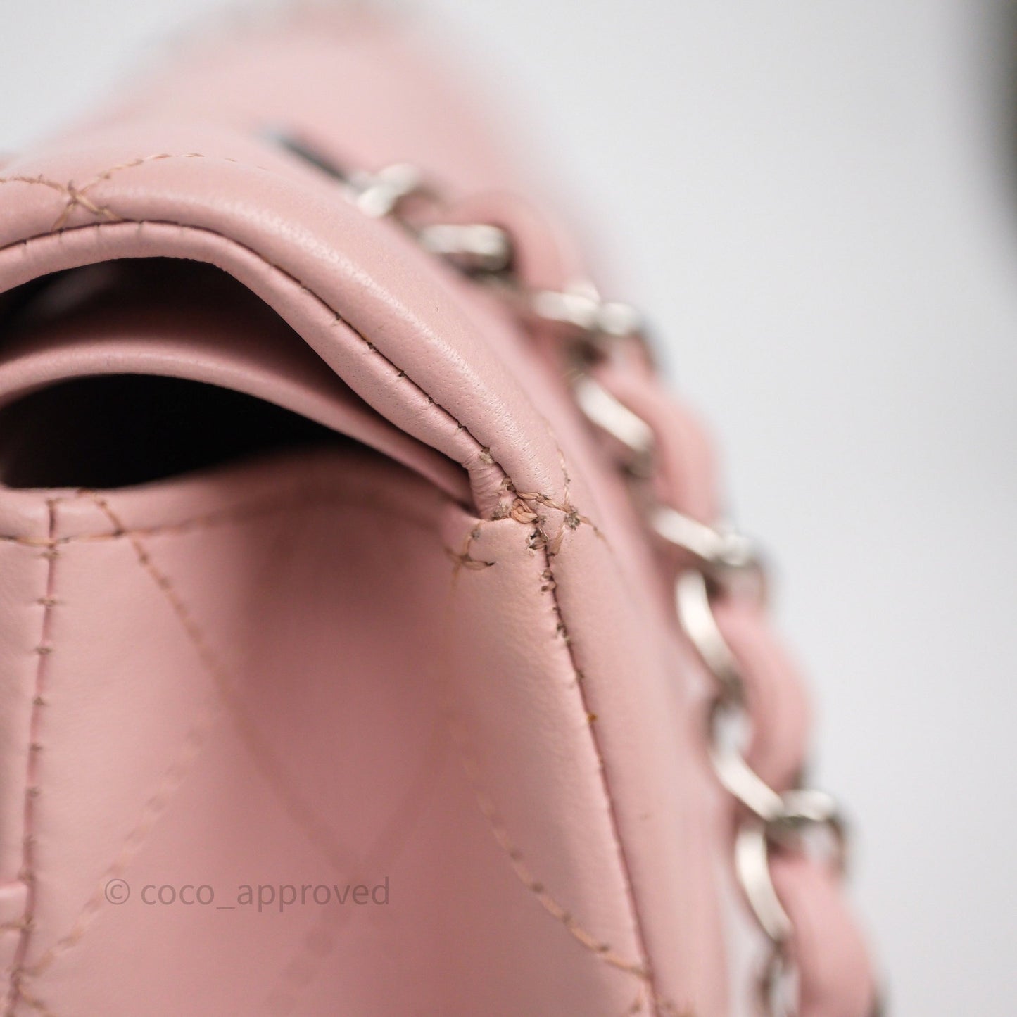 Chanel Classic M/L Medium Flap Quilted Pink Lambskin Silver Hardware