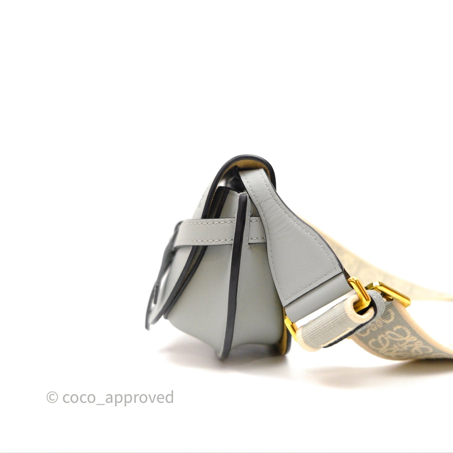 Loewe Mini Gate Dual Bag Ash Grey Soft Calfskin Jacquard Strap