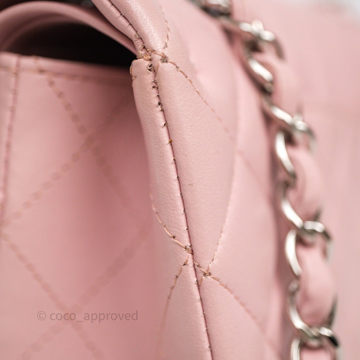 Chanel Classic M/L Medium Flap Quilted Pink Lambskin Silver Hardware