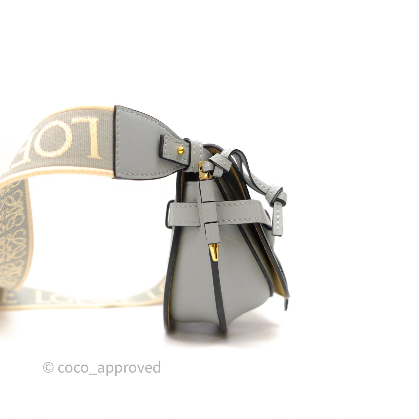 Loewe Mini Gate Dual Bag Ash Grey Soft Calfskin Jacquard Strap
