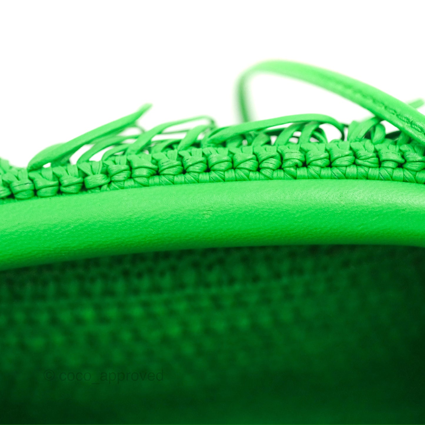 Bottega Veneta The Mini Pouch Green Leather Raffia