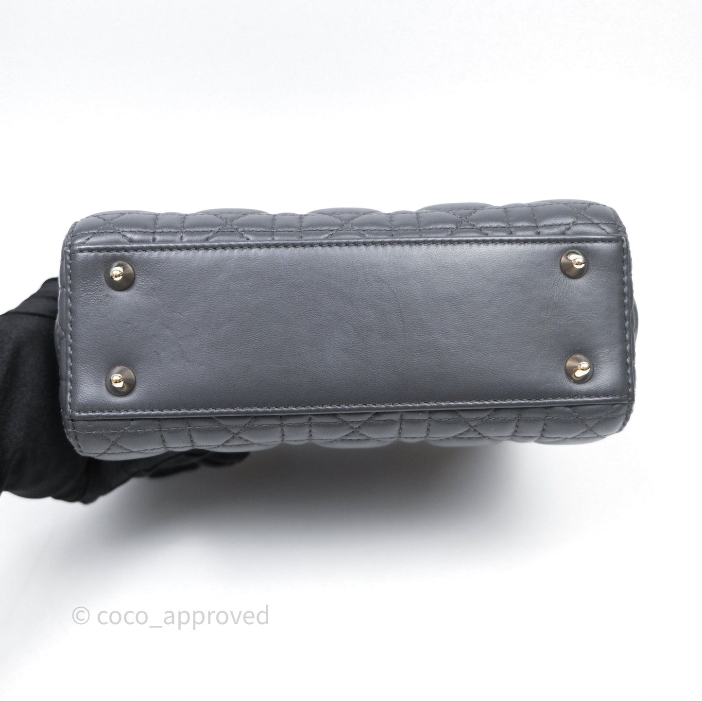 Christian Dior Small Lady Dior My ABCDior Bag Dark Grey Cannage Lambskin