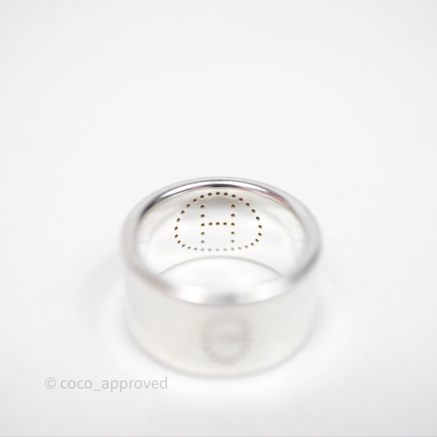 Hermès Eclipse Ruban Ring Silver Tone