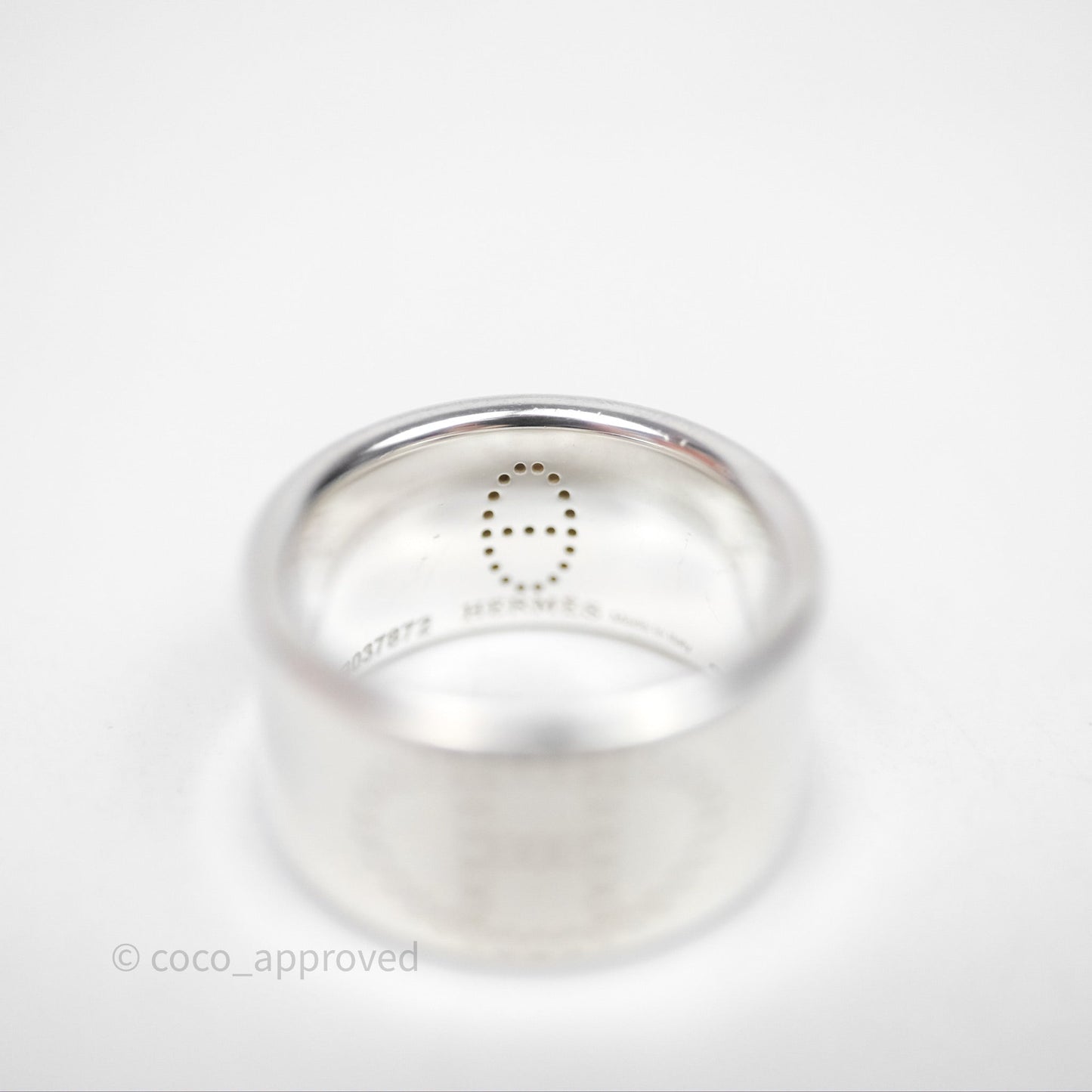 Hermès Eclipse Ruban Ring Silver Tone