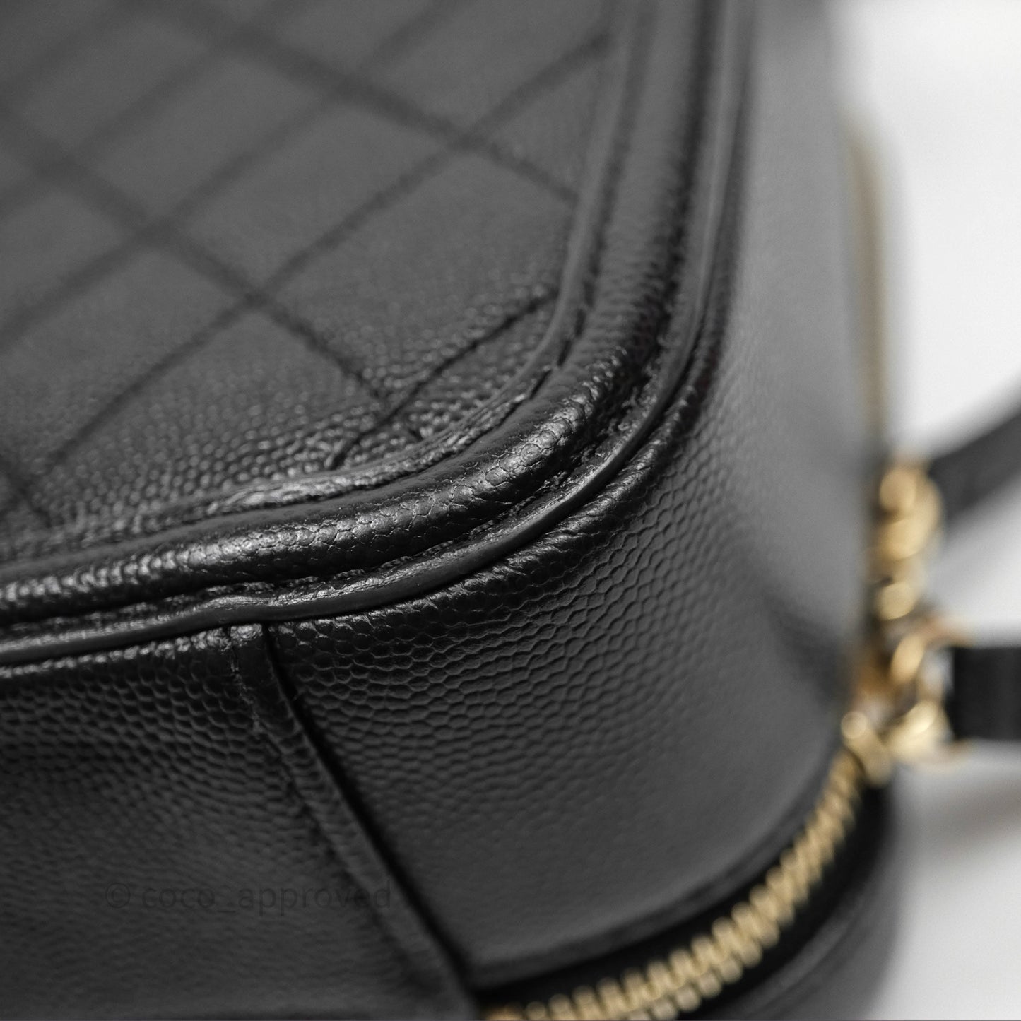 Chanel Quilted Medium CC Filigree Vanity Case Black Caviar Aged Gold Hardware