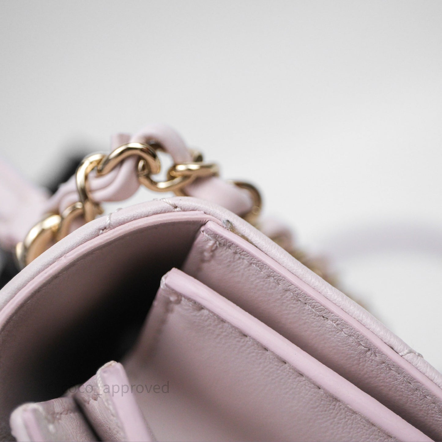 Chanel Small Coco Lady Quilted Flap Bag With Top Handle Light Pink Calfskin Gold Hardware