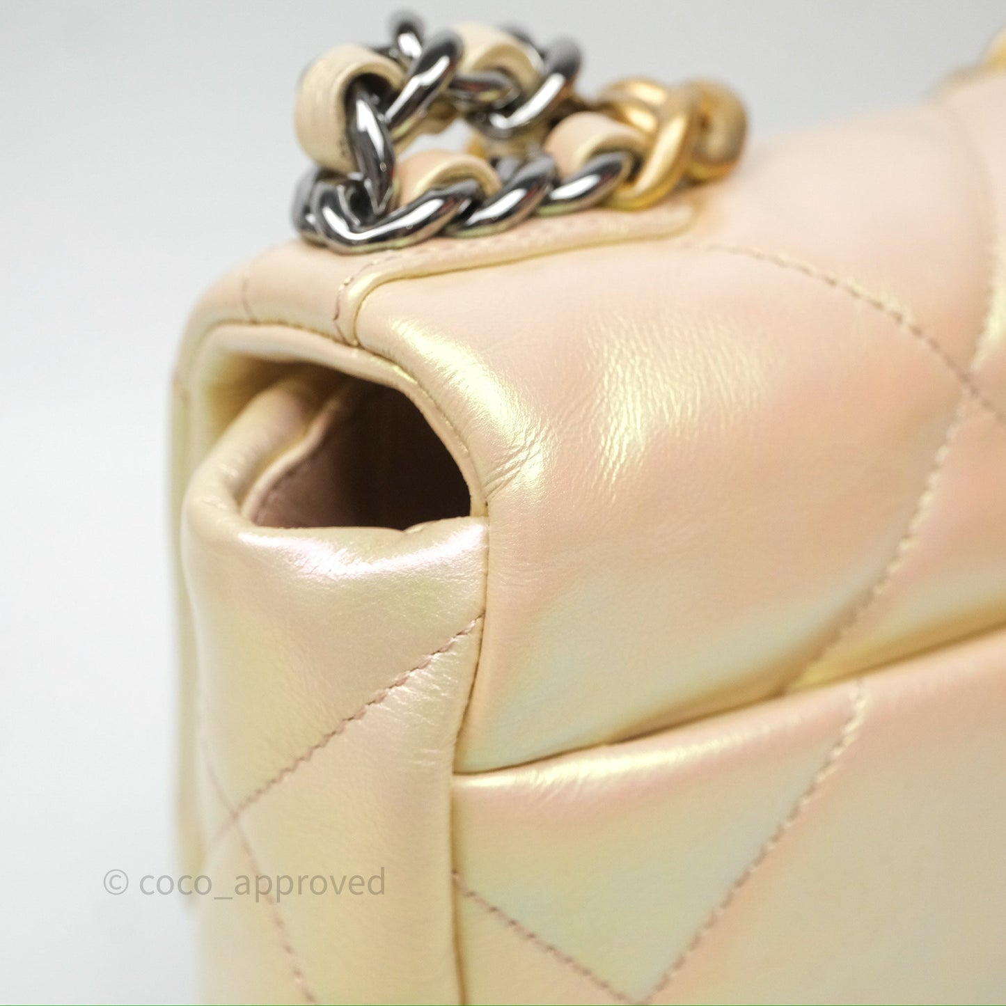 Chanel 19 Small Iridescent Pink Mixed Hardware