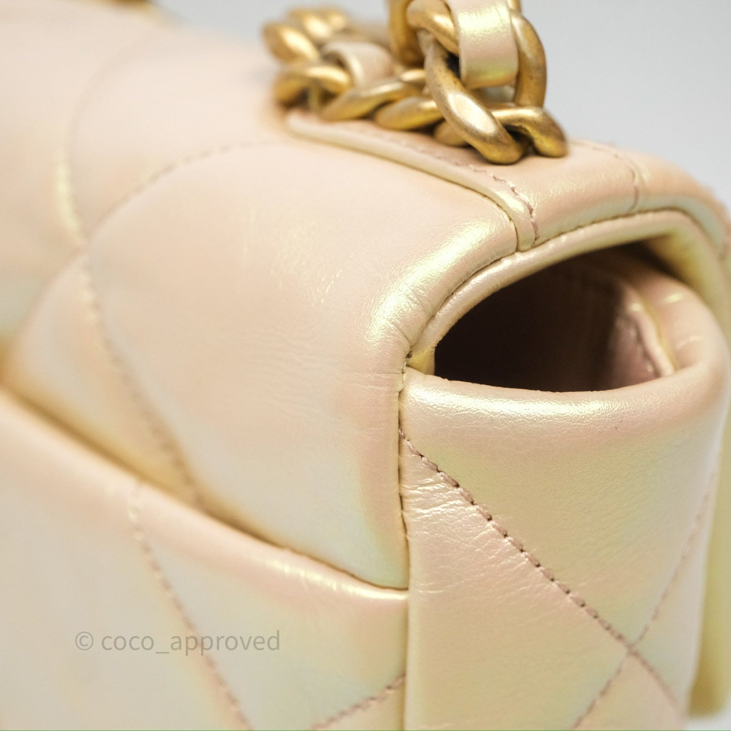 Chanel 19 Small Iridescent Pink Mixed Hardware