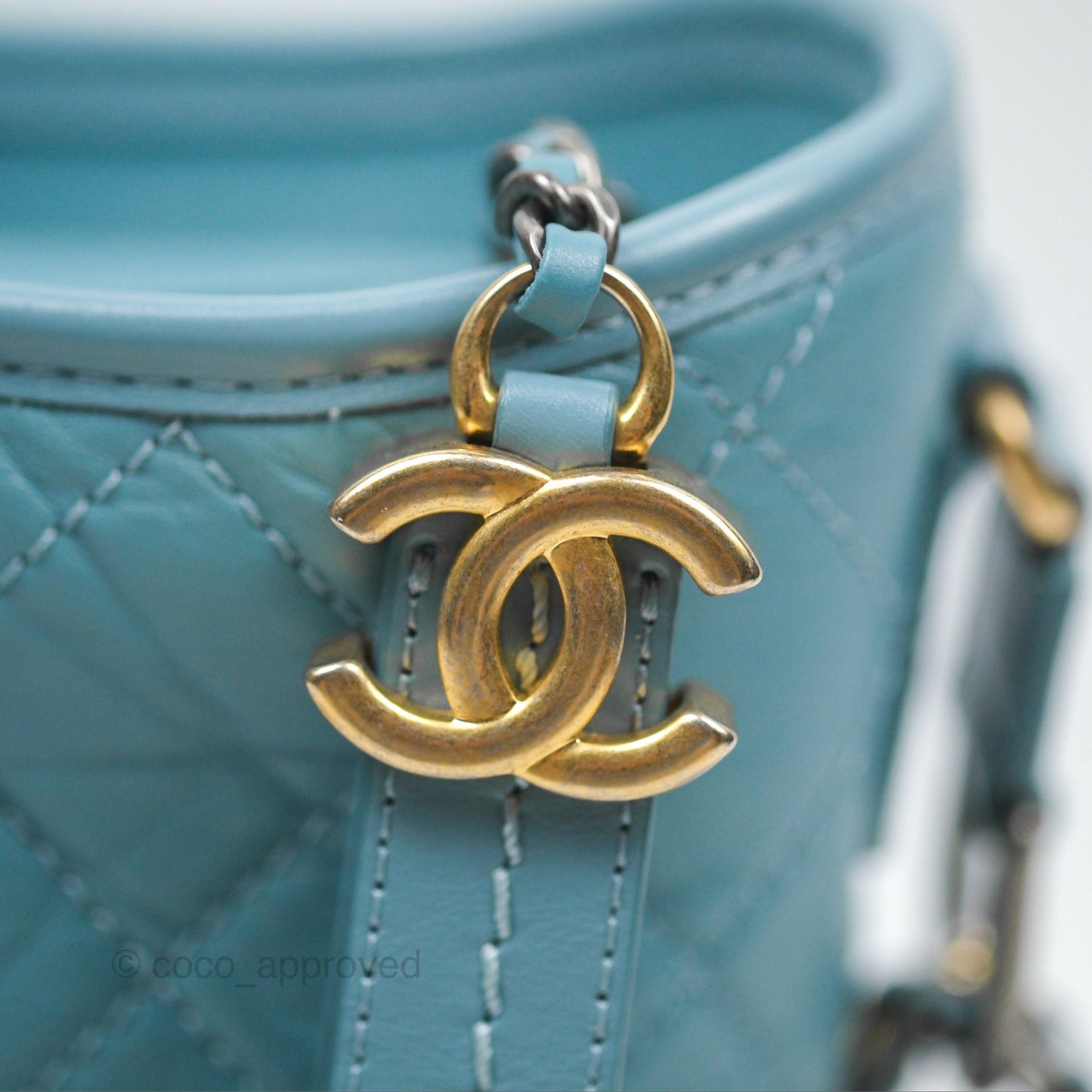 Chanel New Medium Gabrielle Blue Aged Calfskin