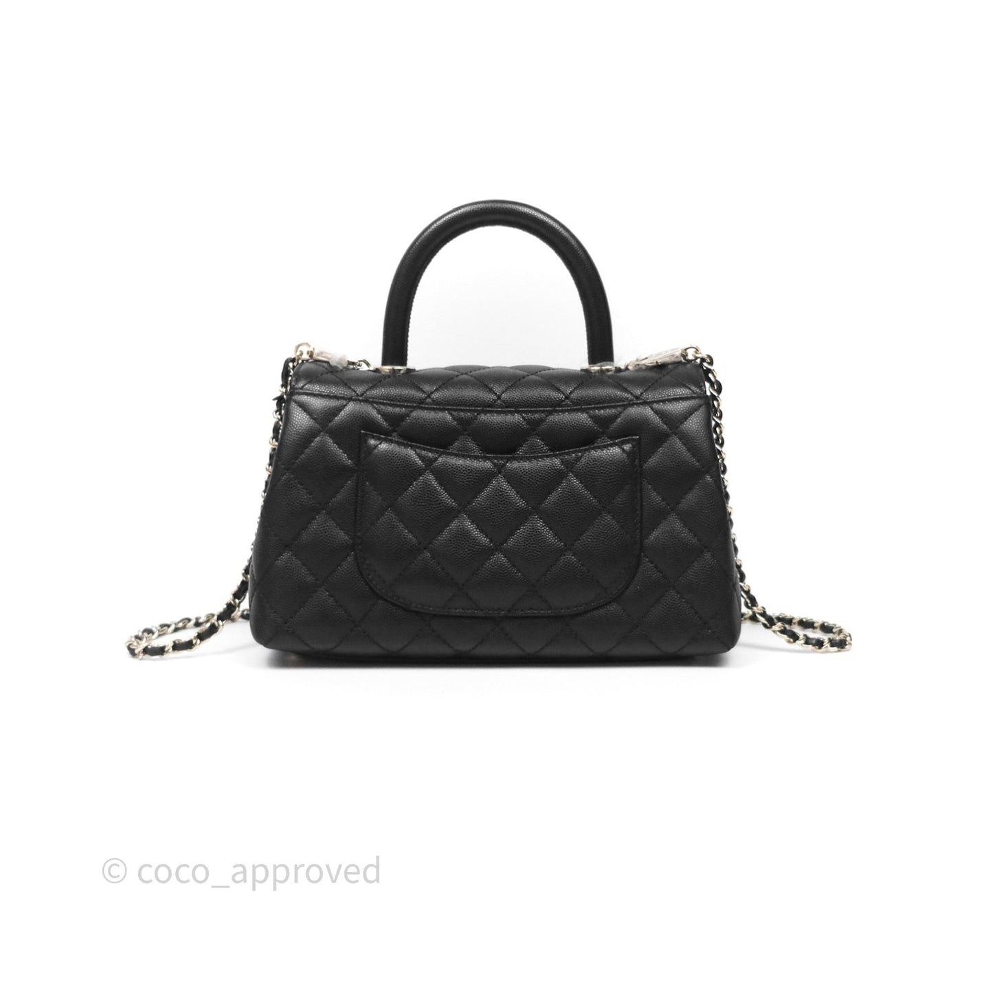 Chanel Small Coco Handle Quilted Black Caviar Gold Hardware