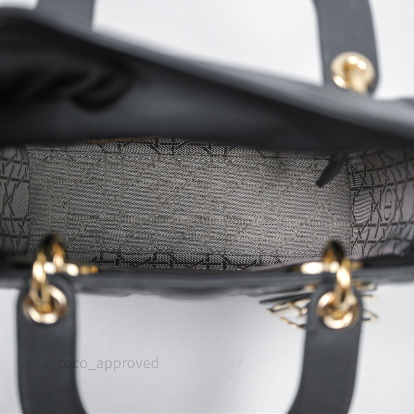 Christian Dior Small Lady Dior My ABCDior Bag Dark Grey Cannage Lambskin