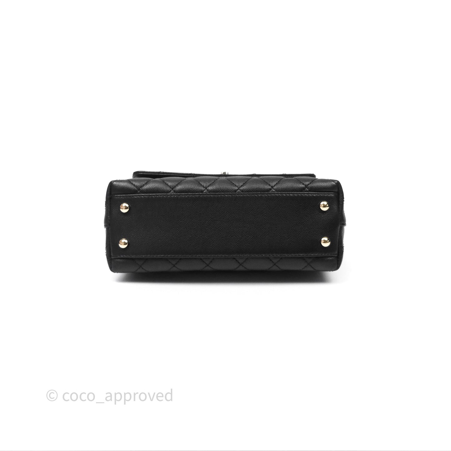 Chanel Small Coco Handle Quilted Black Caviar Gold Hardware