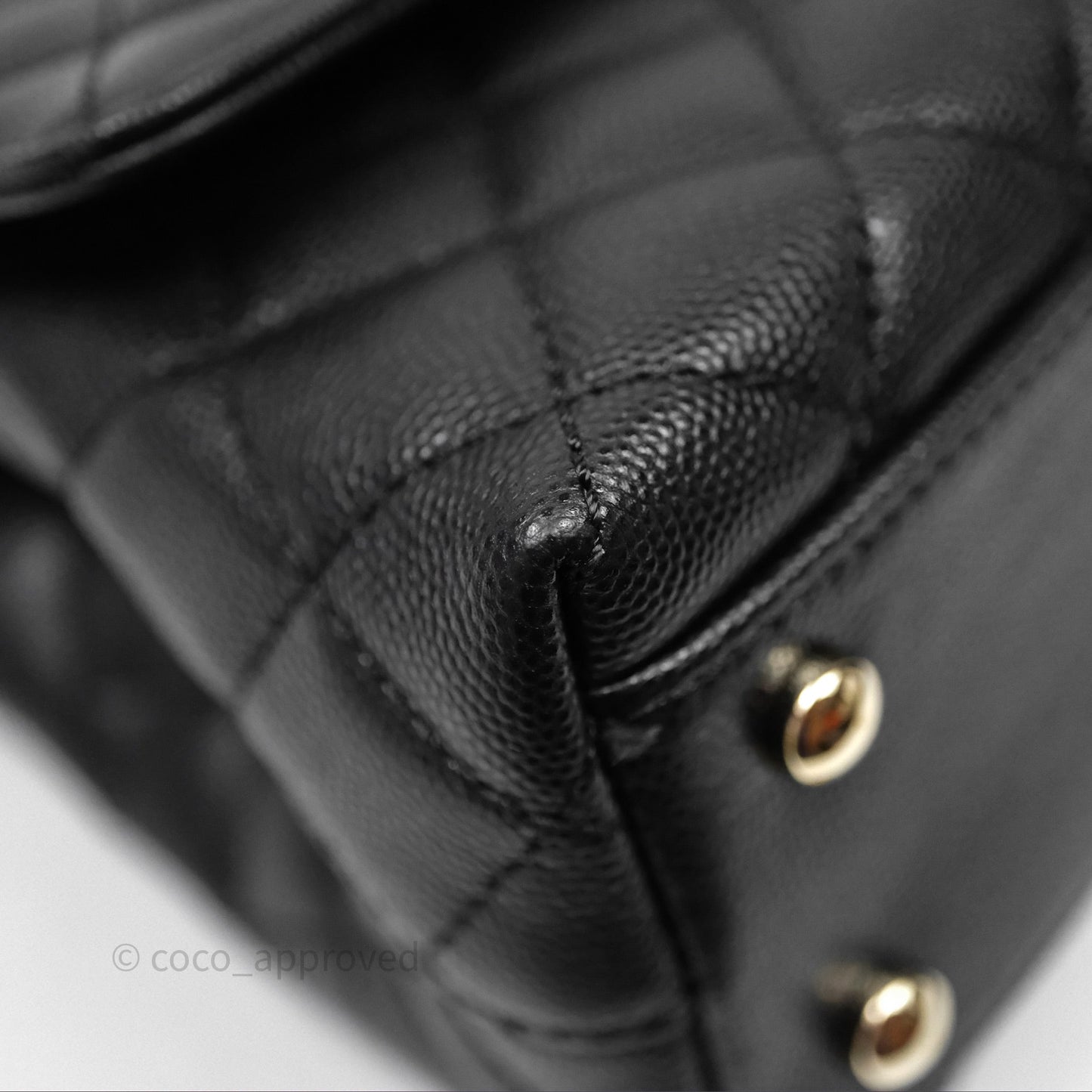 Chanel Small Coco Handle Quilted Black Caviar Gold Hardware