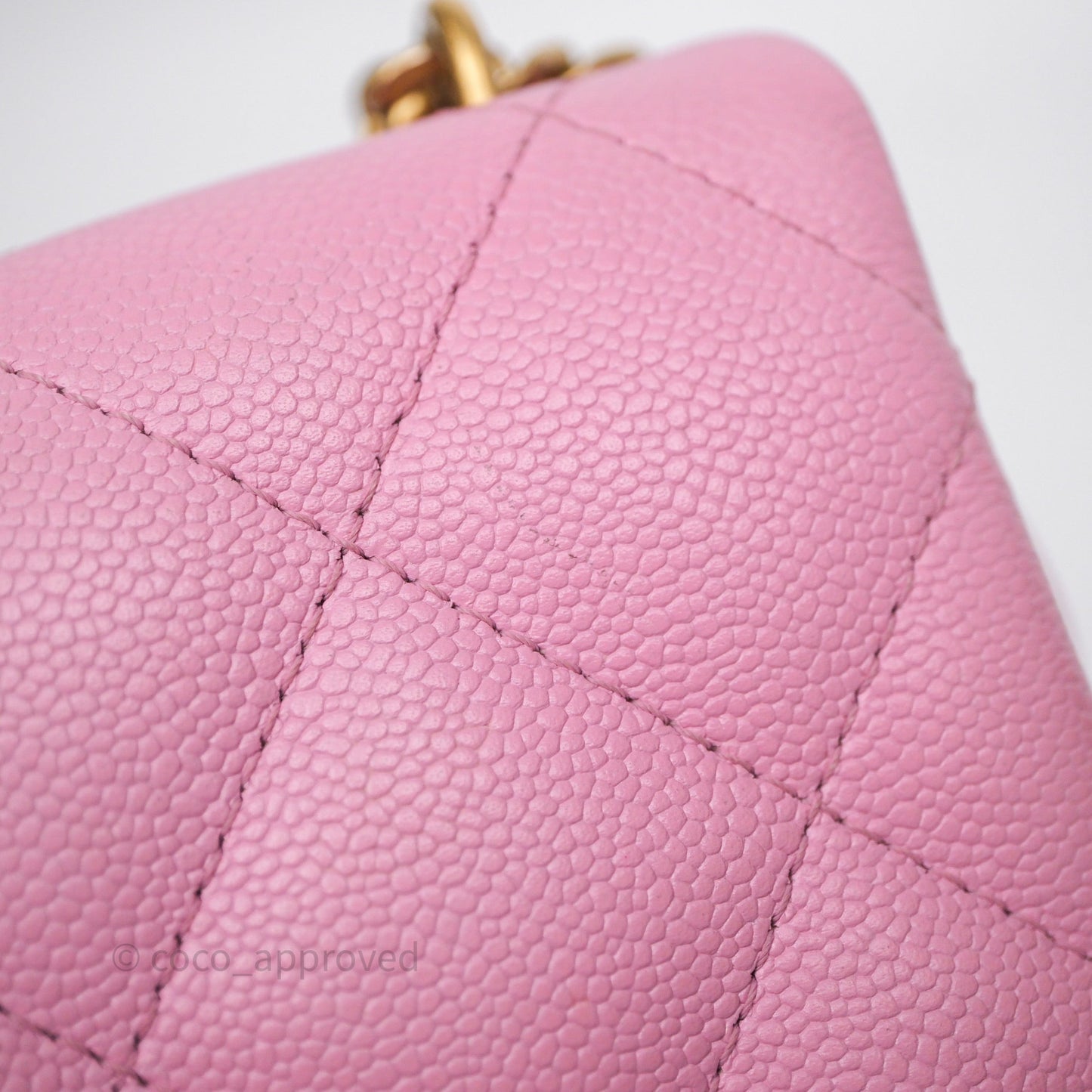Chanel Large Flap Bag Heart Adjustable Chain Pink Caviar Aged Gold Hardware