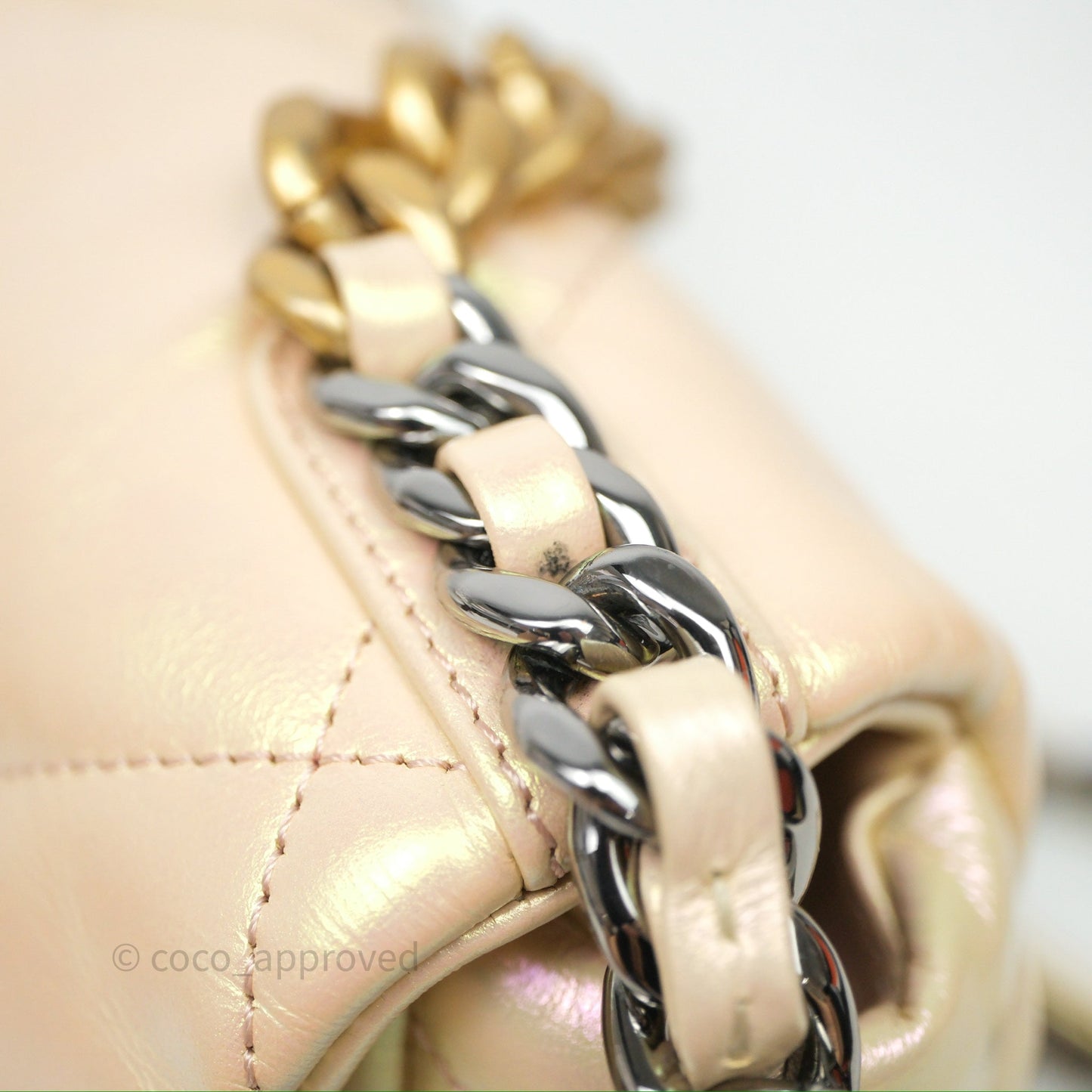 Chanel 19 Small Iridescent Pink Mixed Hardware