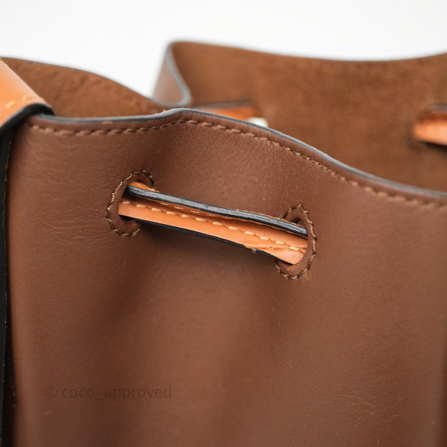 Loewe Small Balloon Bucket Bag Brown Tan Calfskin