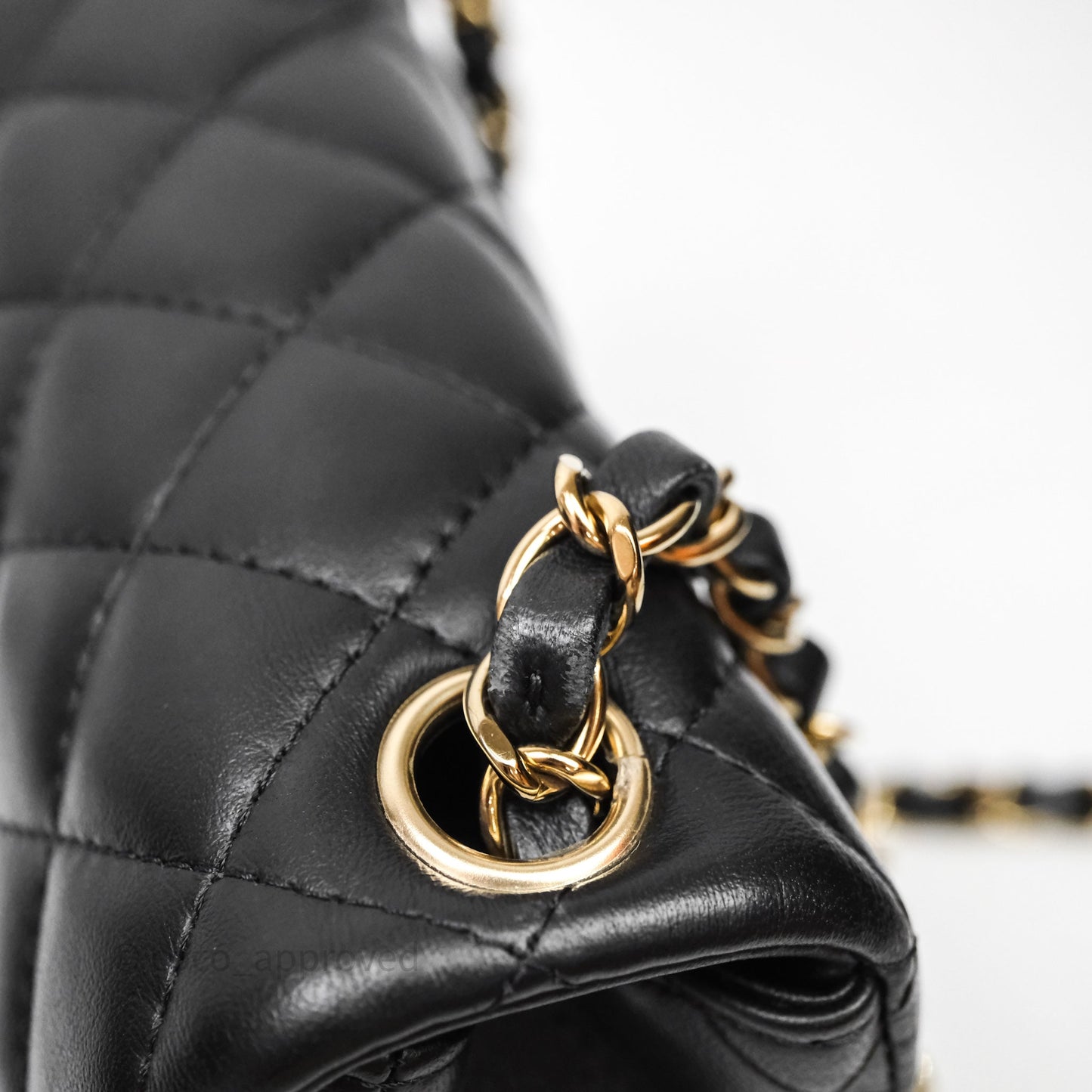 Chanel Mini Square Quilted Black Lambskin Gold Hardware