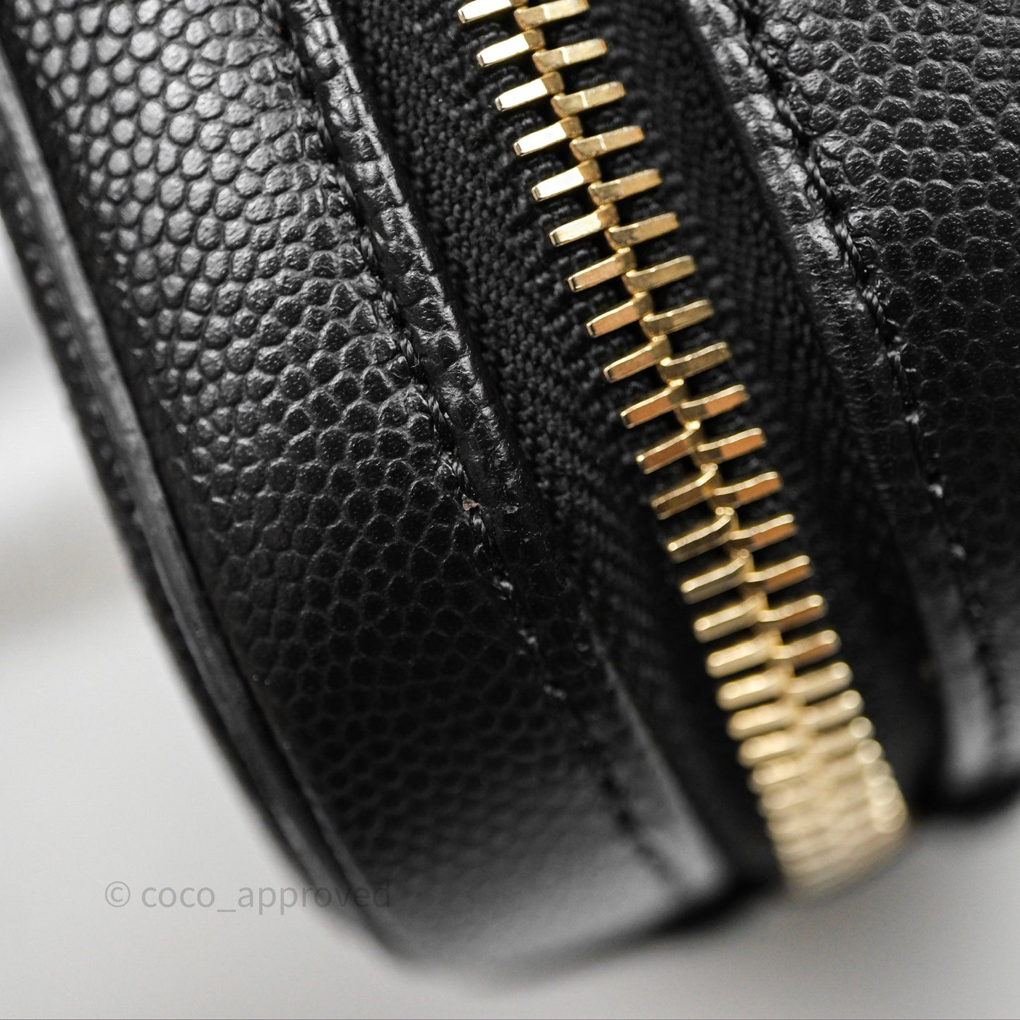 Chanel Quilted Medium CC Filigree Vanity Case Black Caviar Aged Gold Hardware