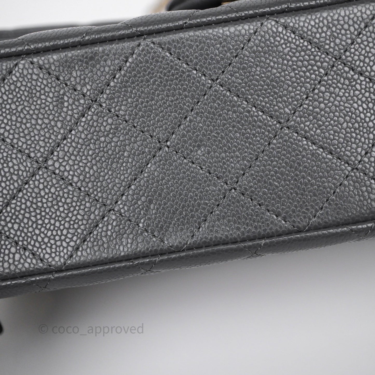 Chanel Classic M/L Medium Flap Quilted Dark Grey Caviar Gold Hardware
