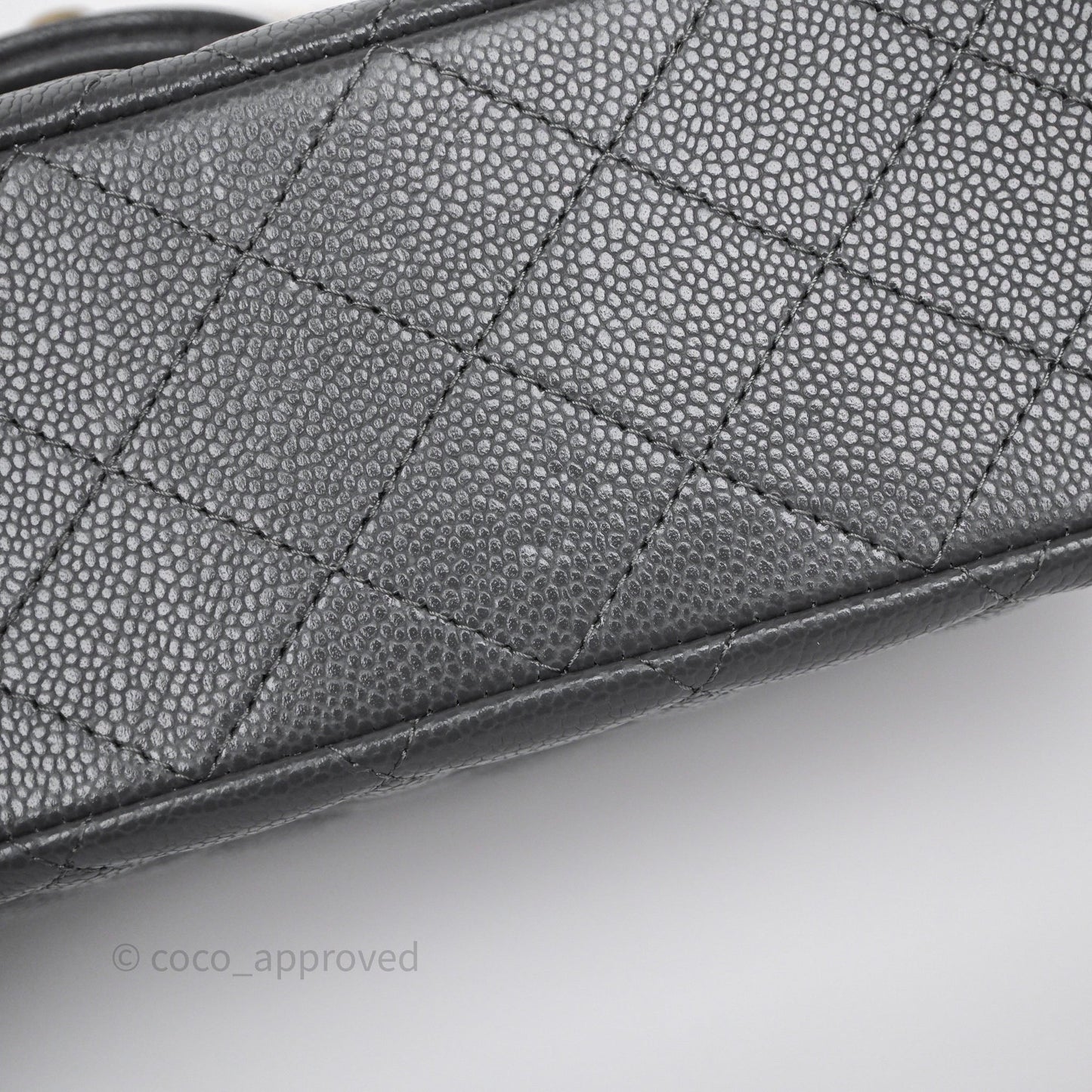 Chanel Classic M/L Medium Flap Quilted Dark Grey Caviar Gold Hardware