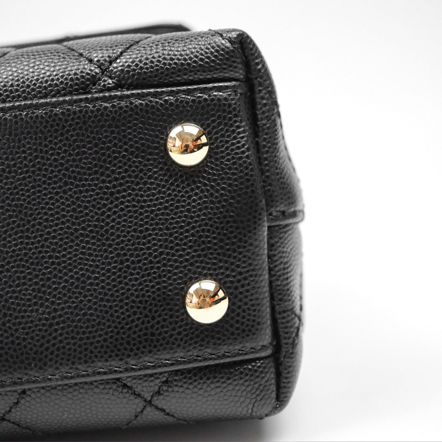 Chanel Small Coco Handle Quilted Black Caviar Gold Hardware