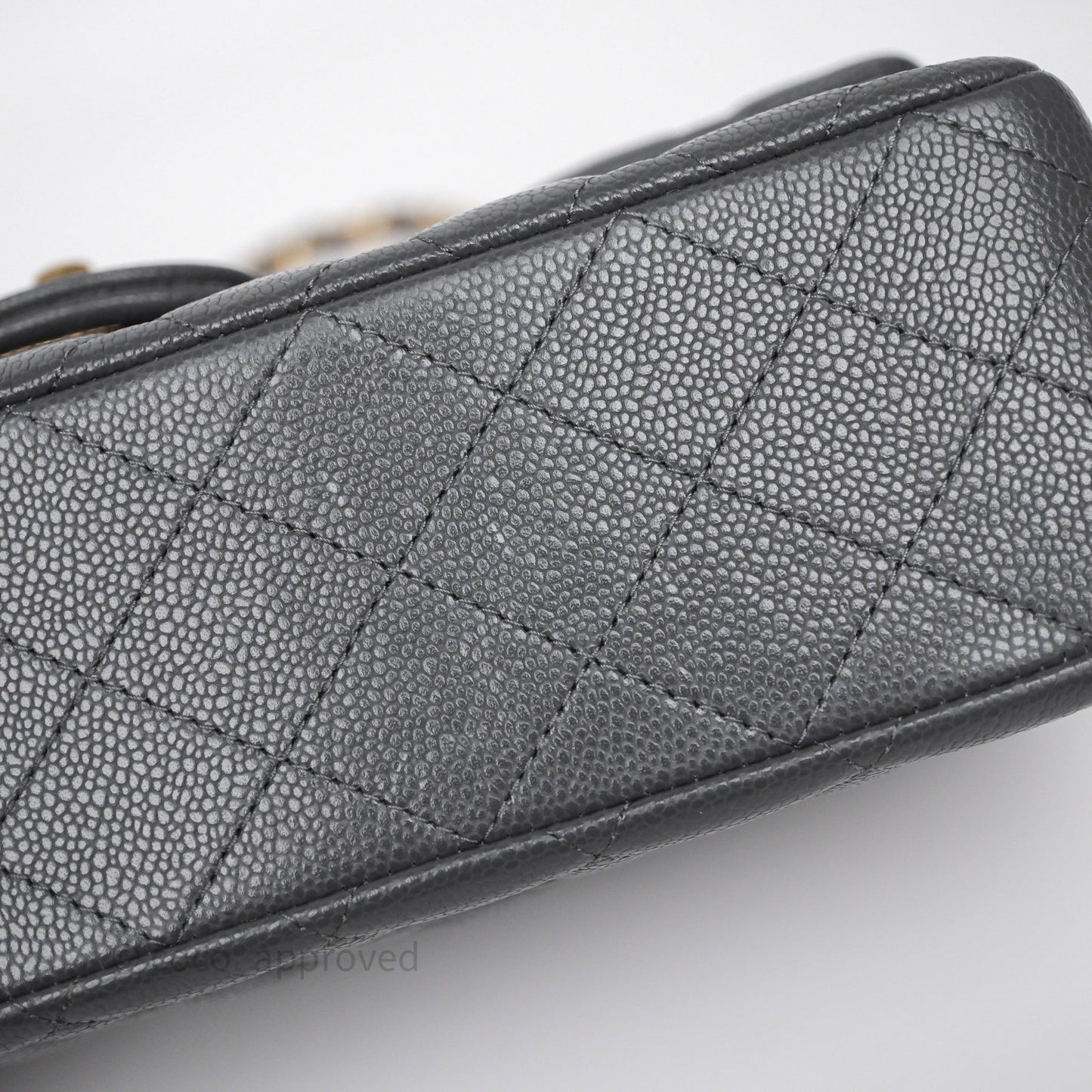 Chanel Classic M/L Medium Flap Quilted Dark Grey Caviar Gold Hardware