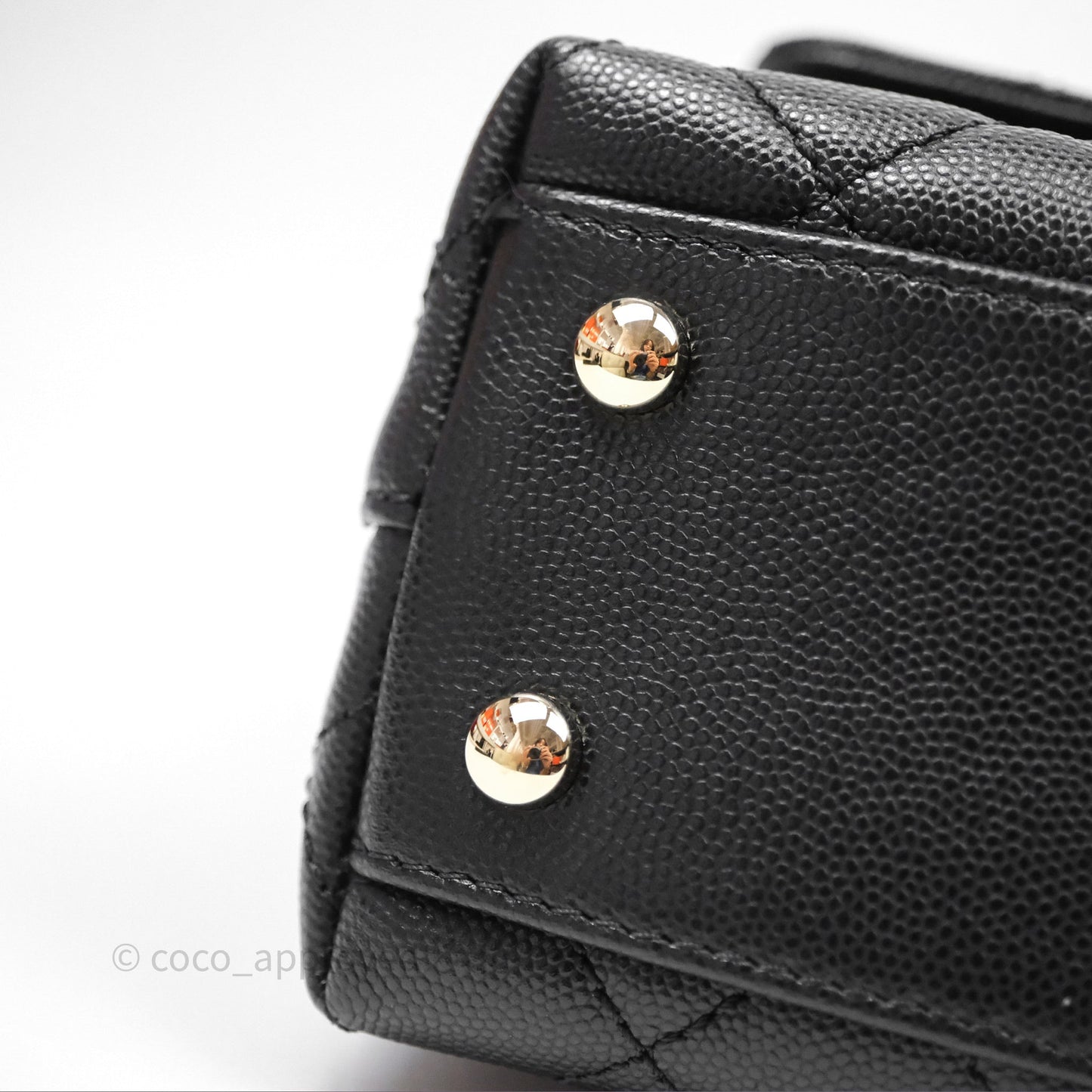 Chanel Small Coco Handle Quilted Black Caviar Gold Hardware