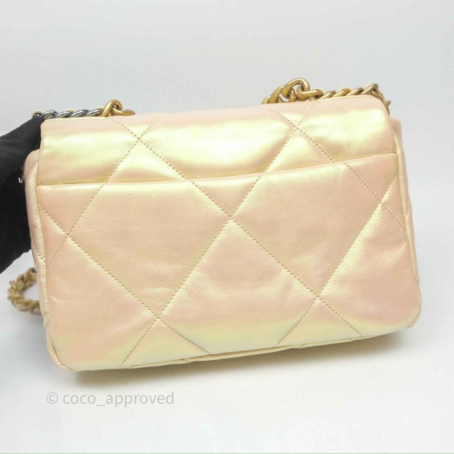 Chanel 19 Small Iridescent Pink Mixed Hardware