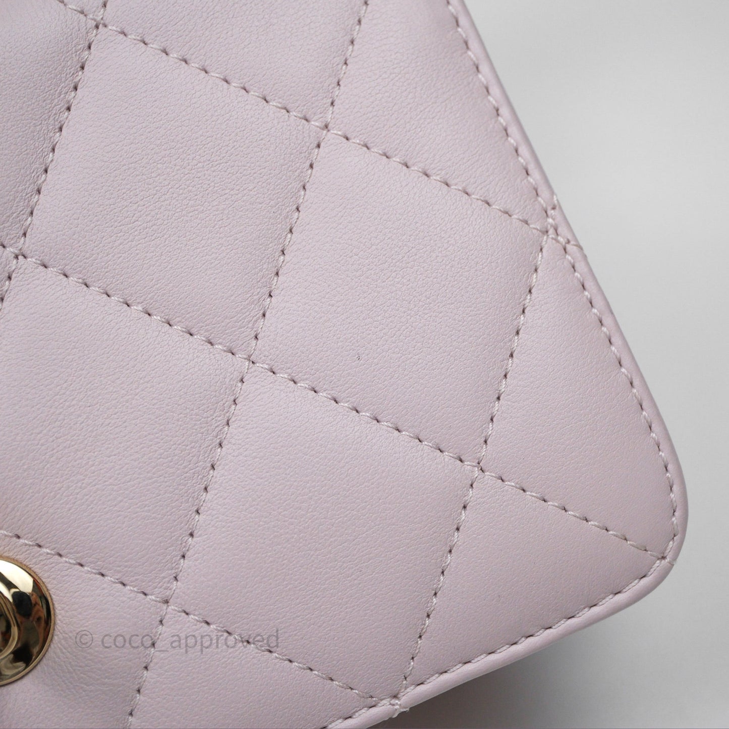 Chanel Small Coco Lady Quilted Flap Bag With Top Handle Light Pink Calfskin Gold Hardware