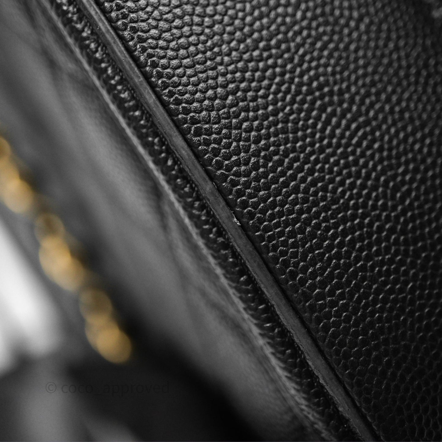 Chanel Quilted Medium CC Filigree Vanity Case Black Caviar Aged Gold Hardware