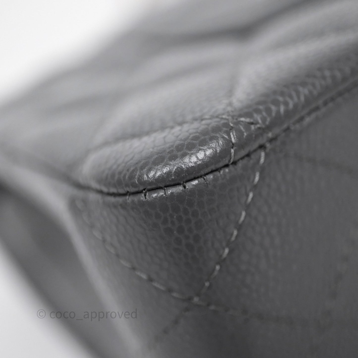Chanel Classic M/L Medium Flap Quilted Dark Grey Caviar Gold Hardware