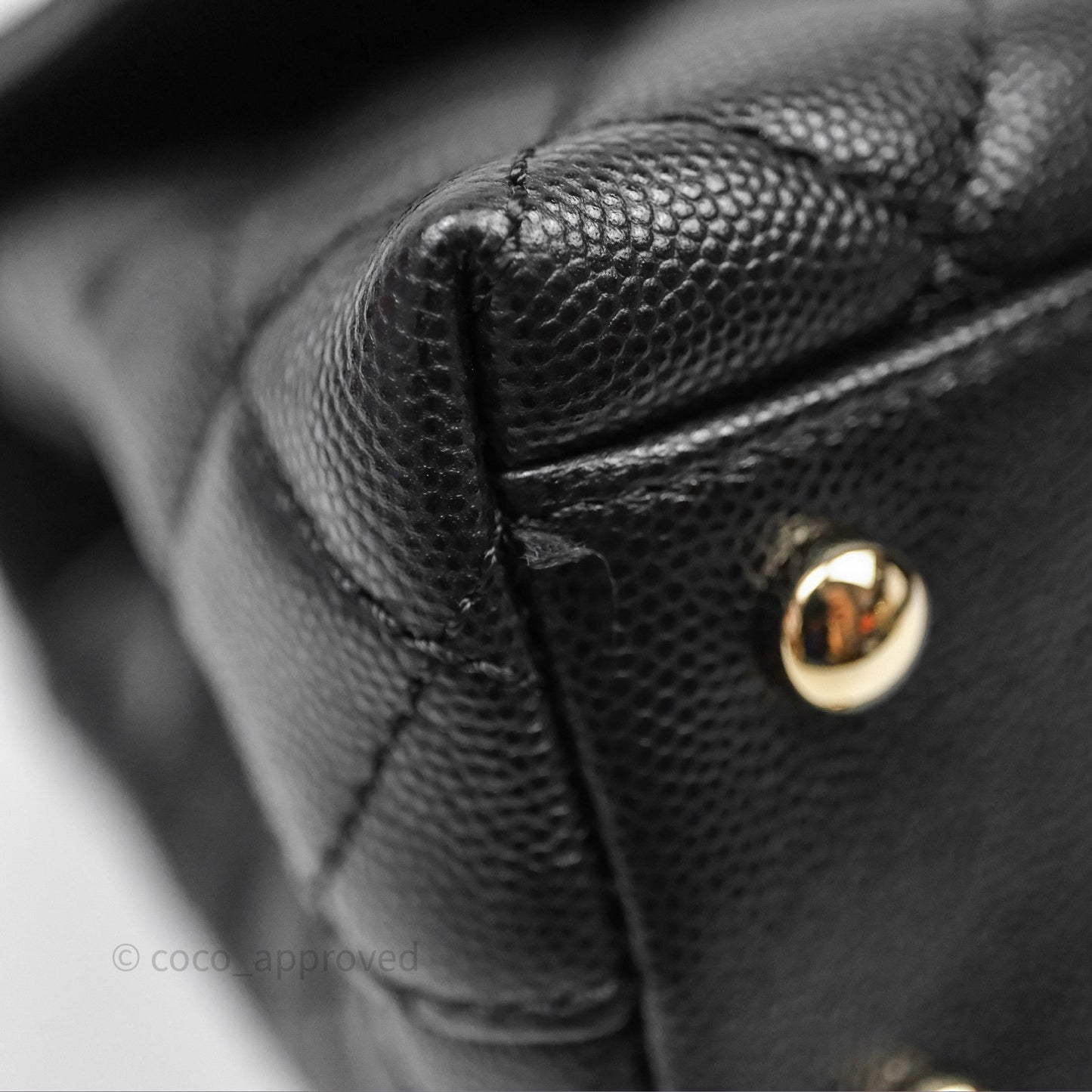 Chanel Small Coco Handle Quilted Black Caviar Gold Hardware