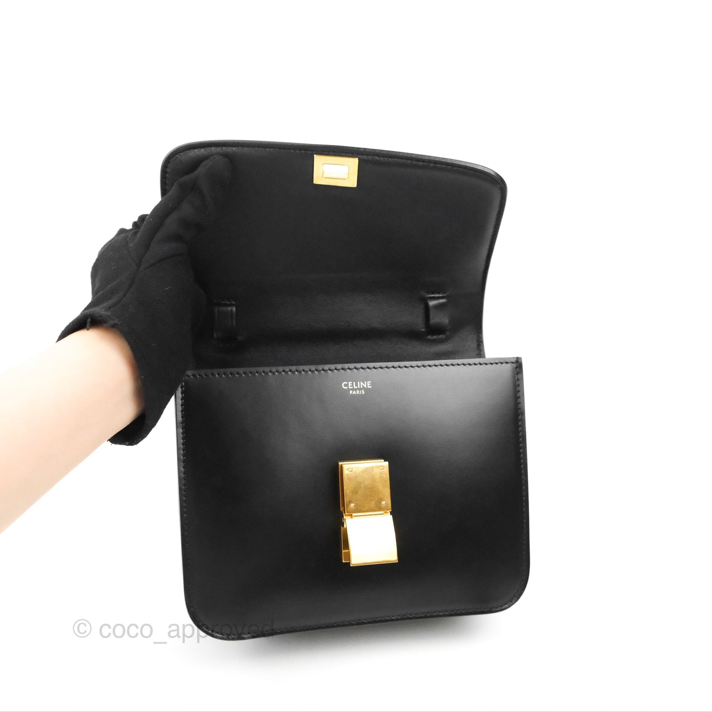 Celine Teen Classic Box Flap Black Smooth Calfskin