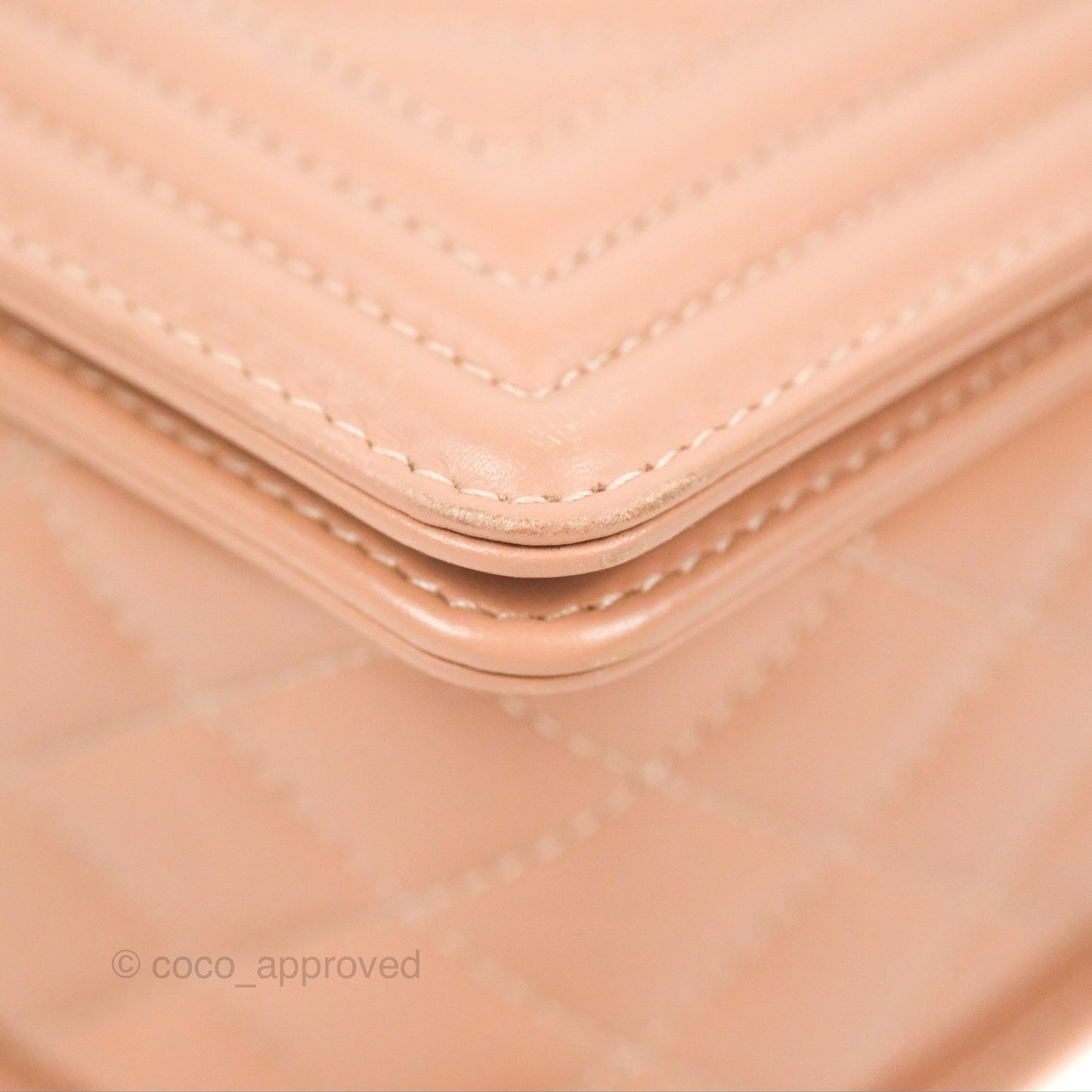 Chanel Chevron & Quilted Medium Boy Beige Calfskin Gun Metal